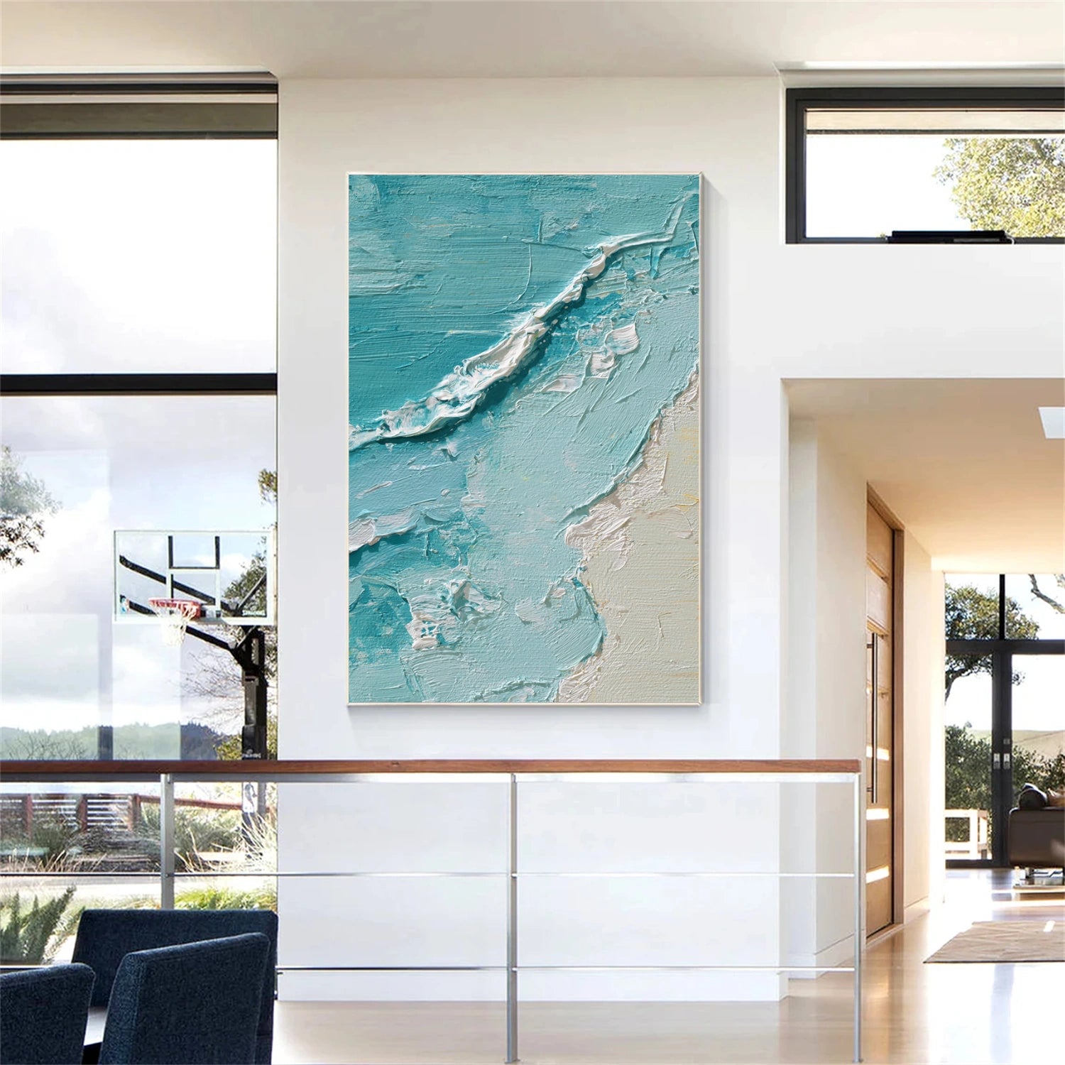 Sea & Sky Abstract Textured Wall Art #MS149