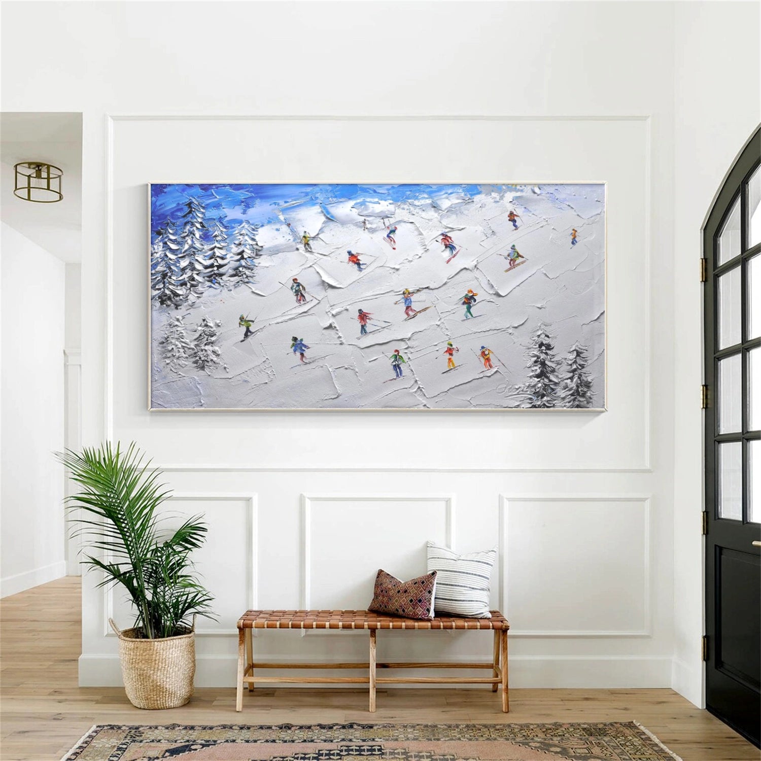 Skiing Sport Textured Wall Art #SA048