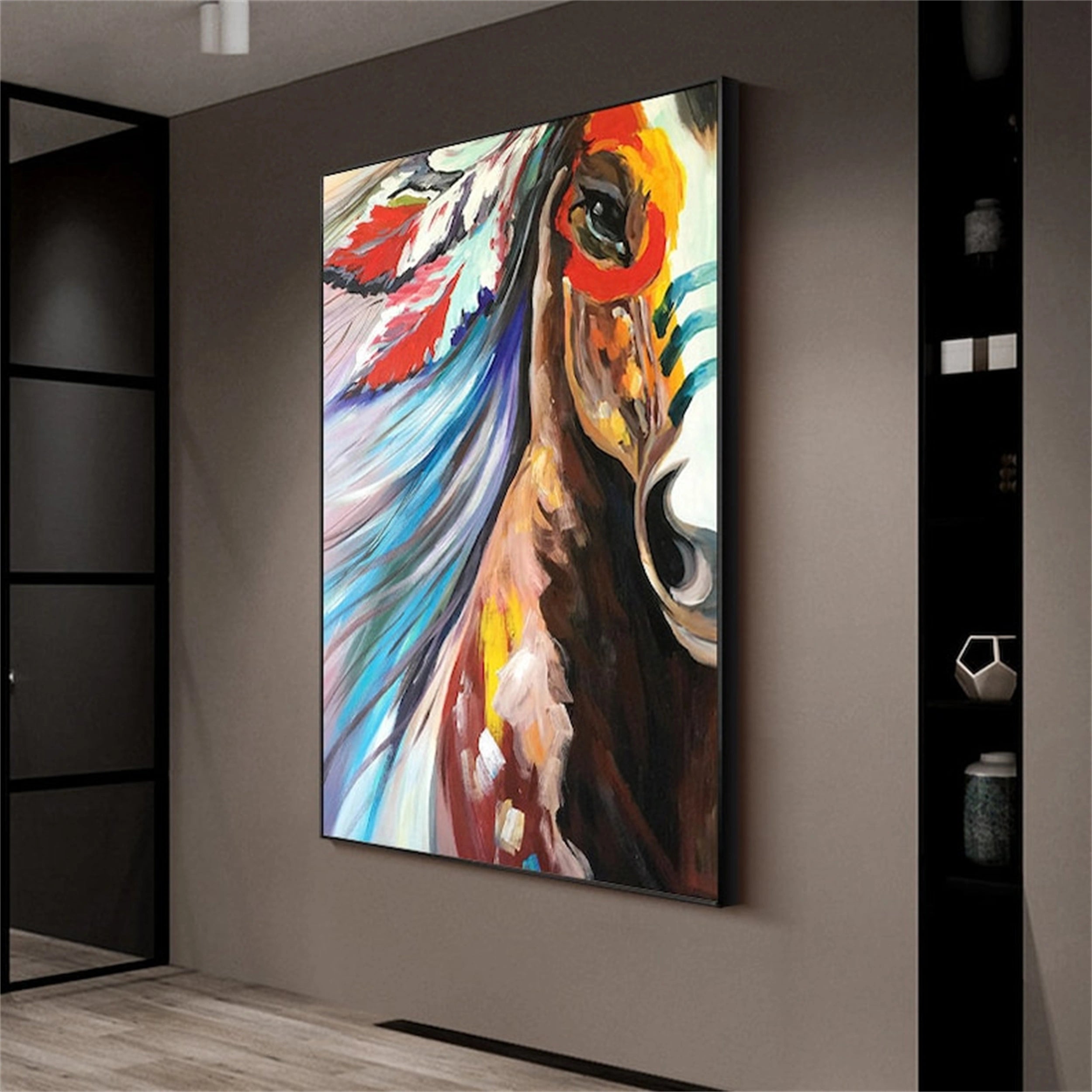 Colorful Horse Abstract Animal Wall Art #AL001