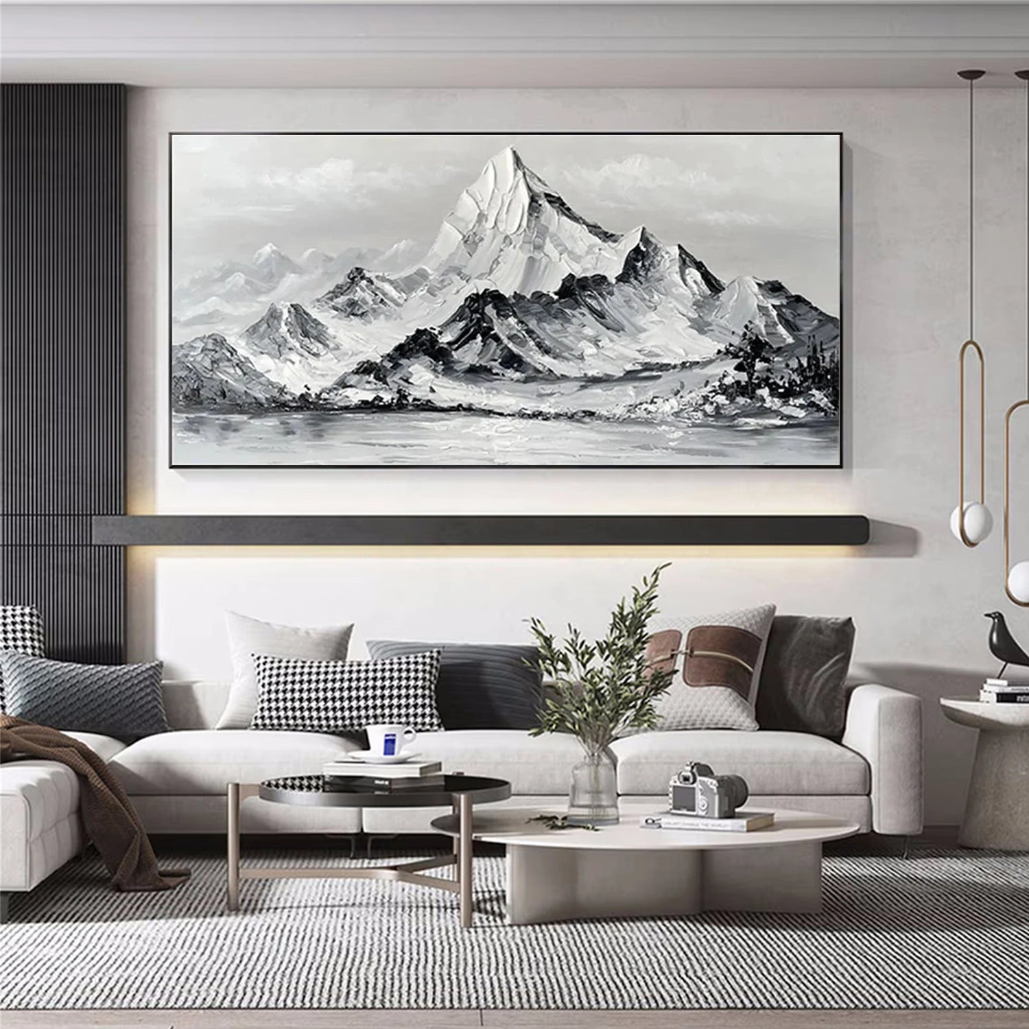 Minimalist Mountain Textured Canvas Art #MM262