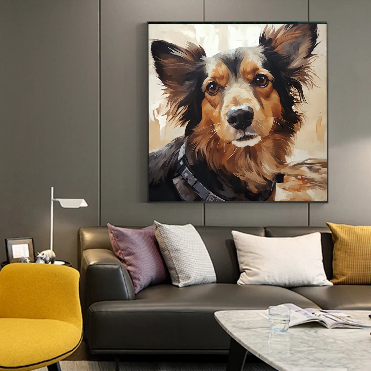 Abstract Animal Dog Wall Art #AL098