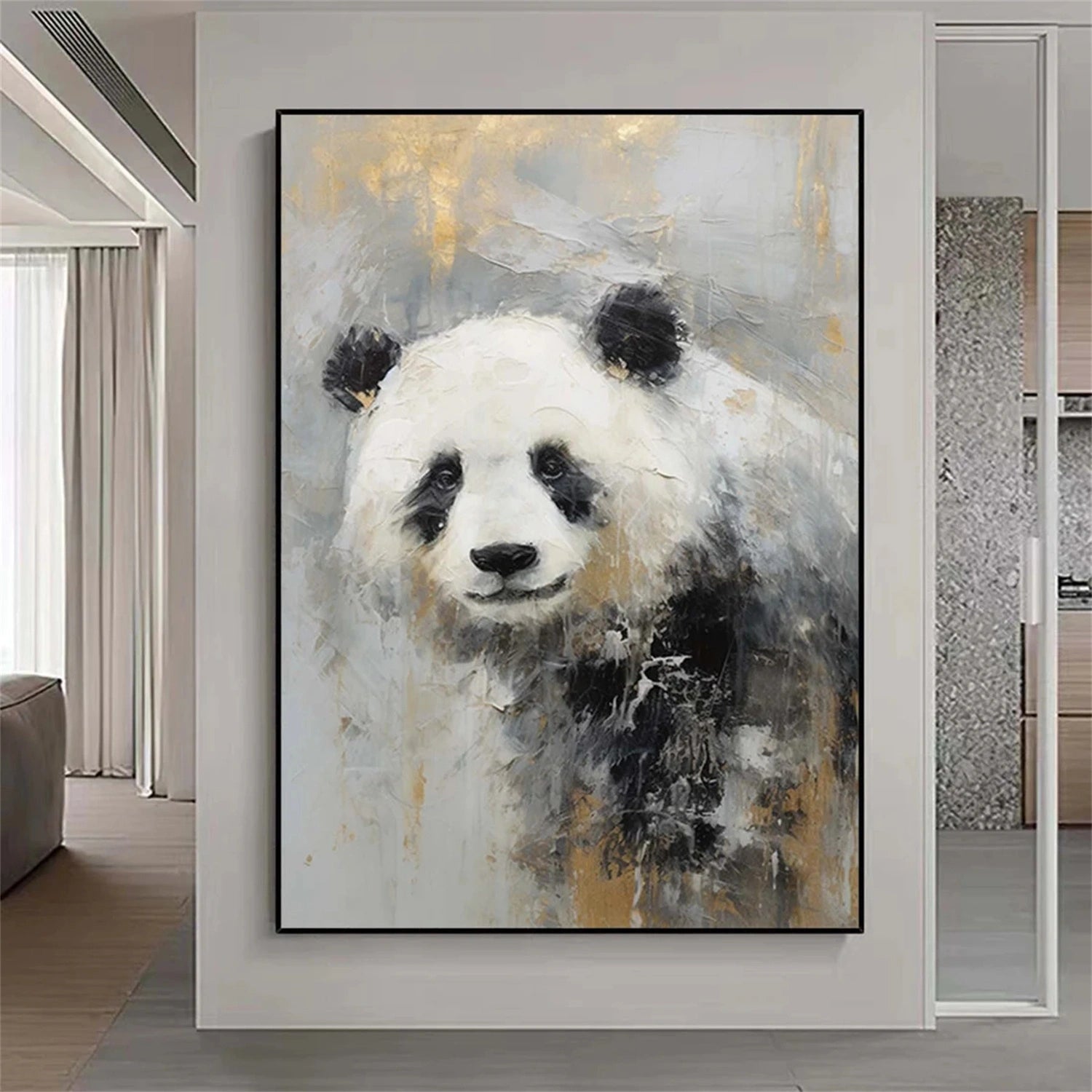 Black and White Abstract Animal Wall Art #AL064