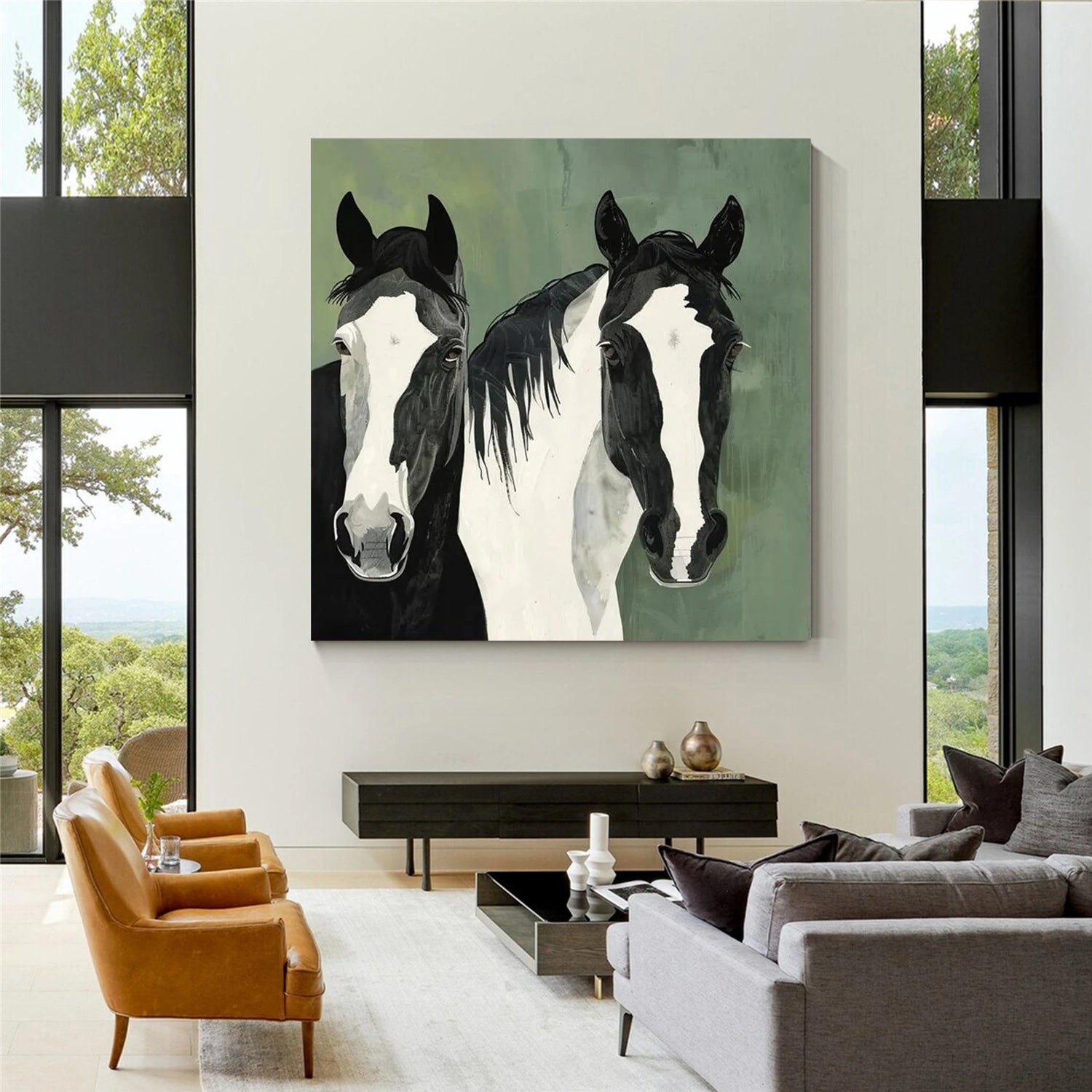Abstract Animal Horse Wall Art #AL136