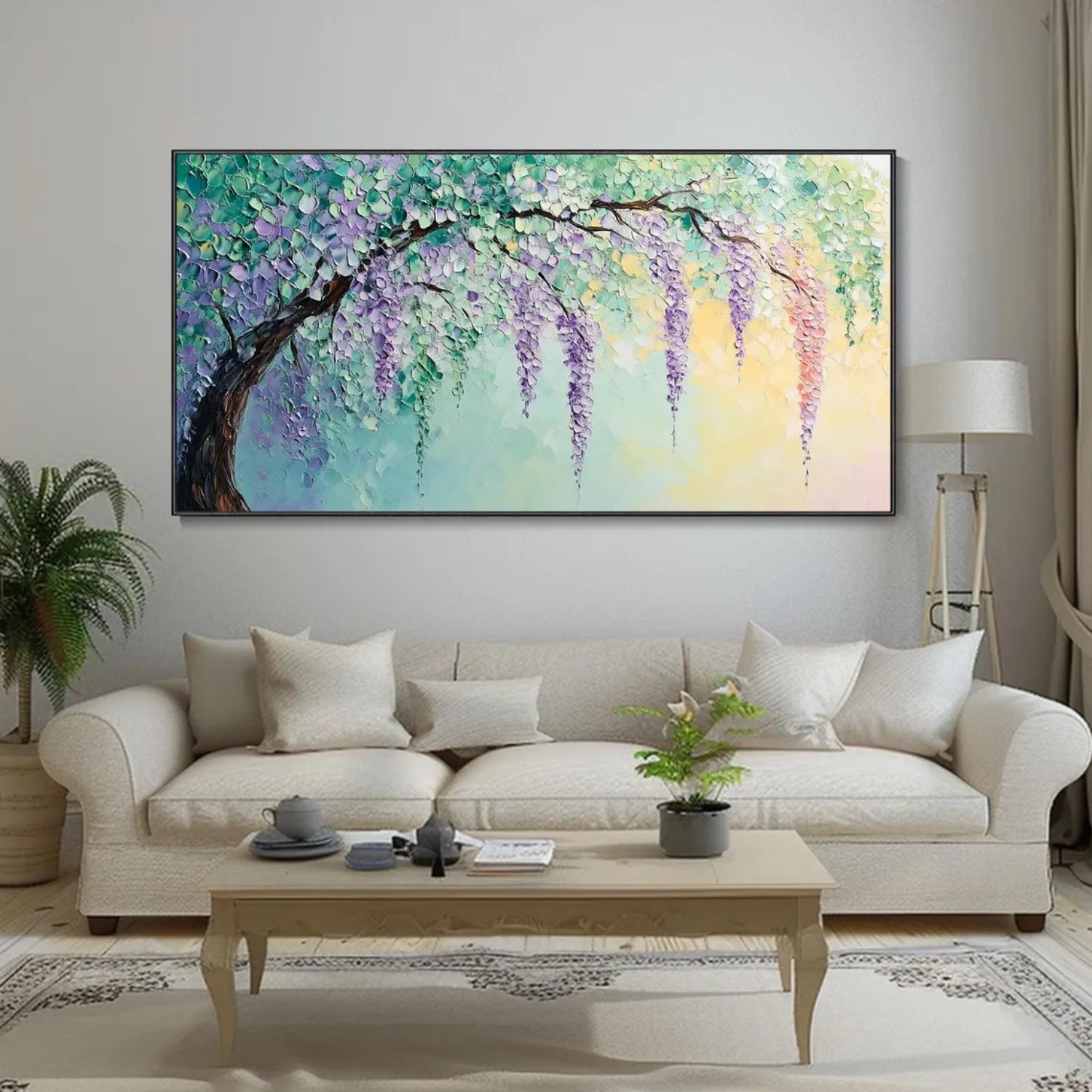 Colorful Flower & Tree Abstract Textured Wall Art #ML062