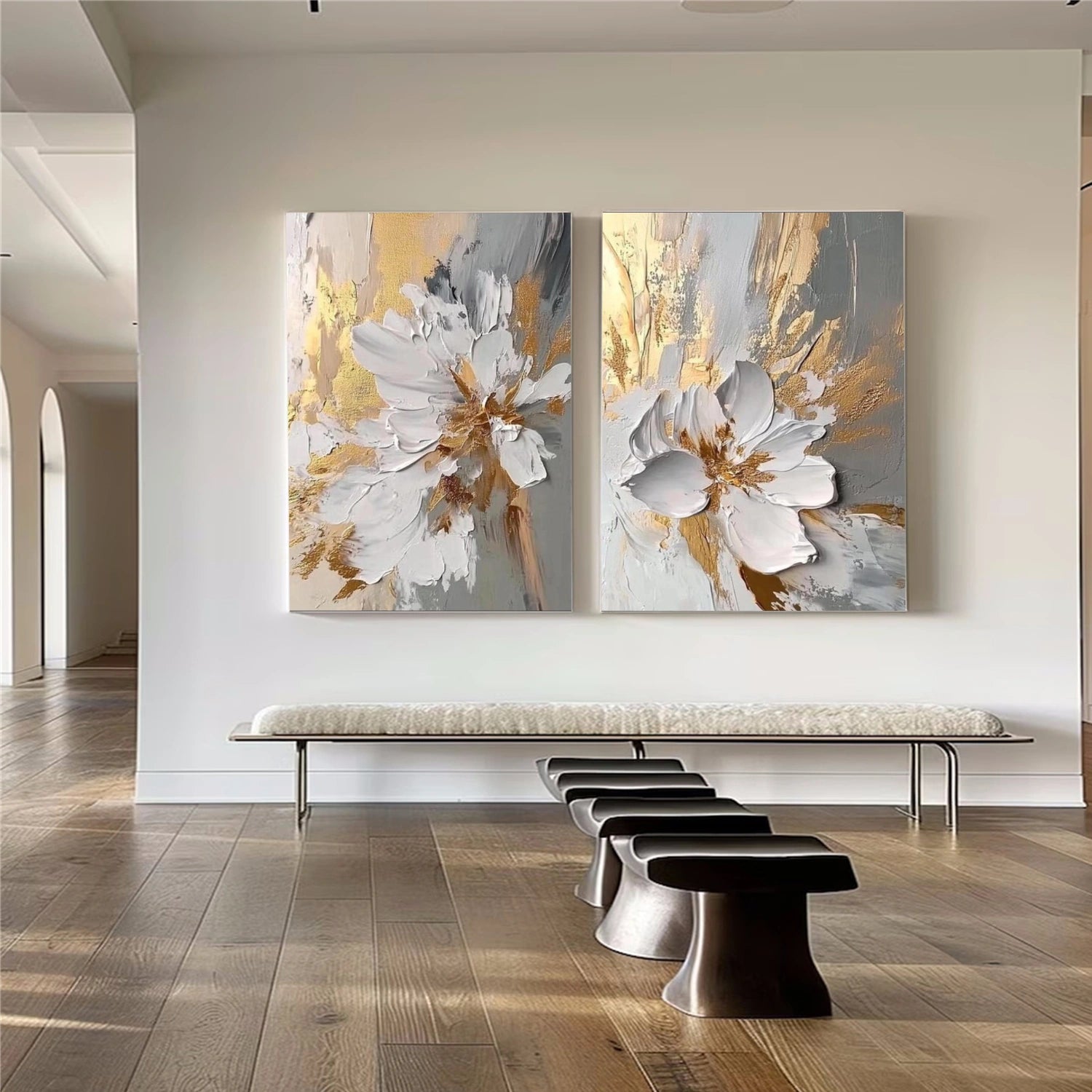 Flower & Tree Abstract Wall Art Set of 2 #ML201