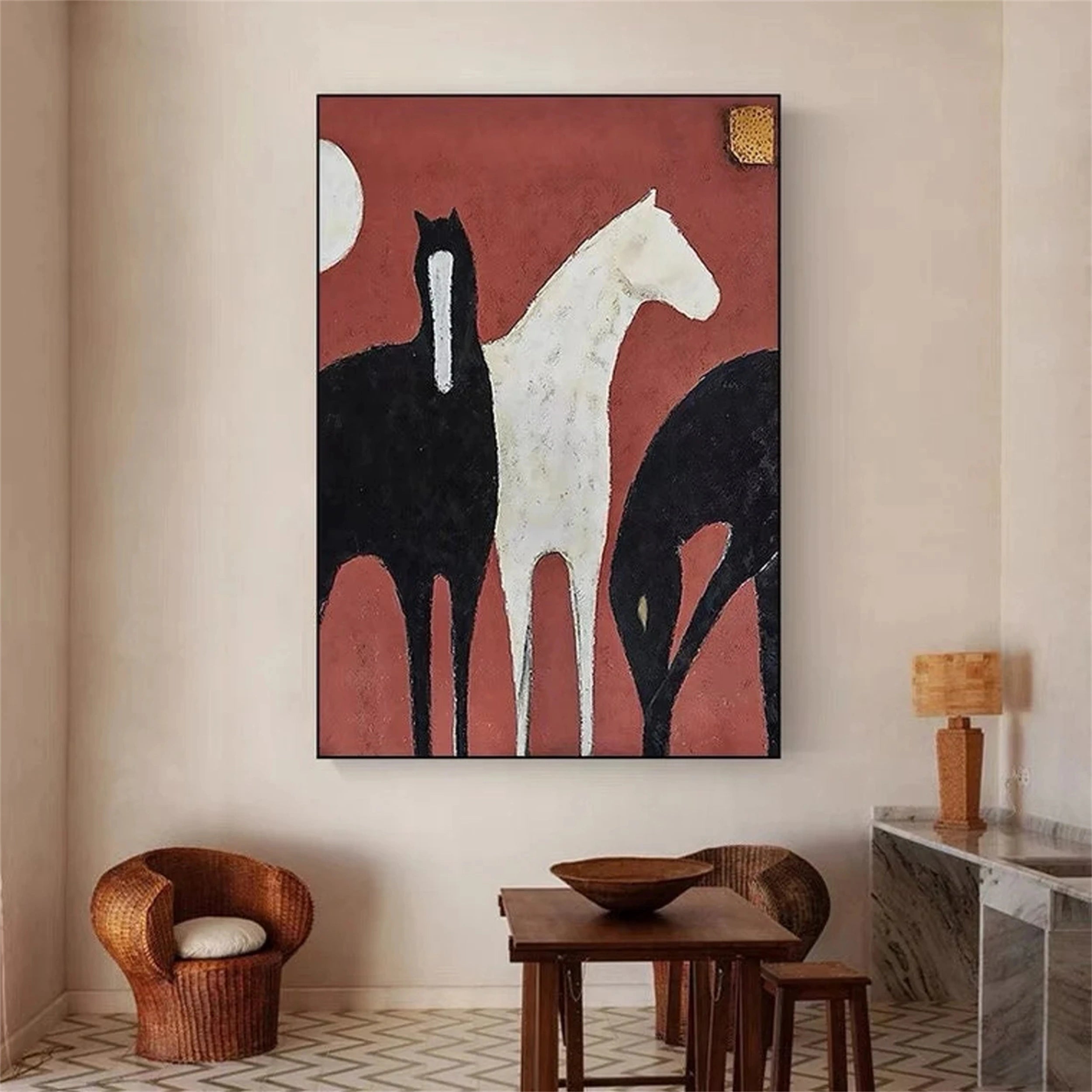 Colorful Horse Abstract Animal Wall Art #AL005