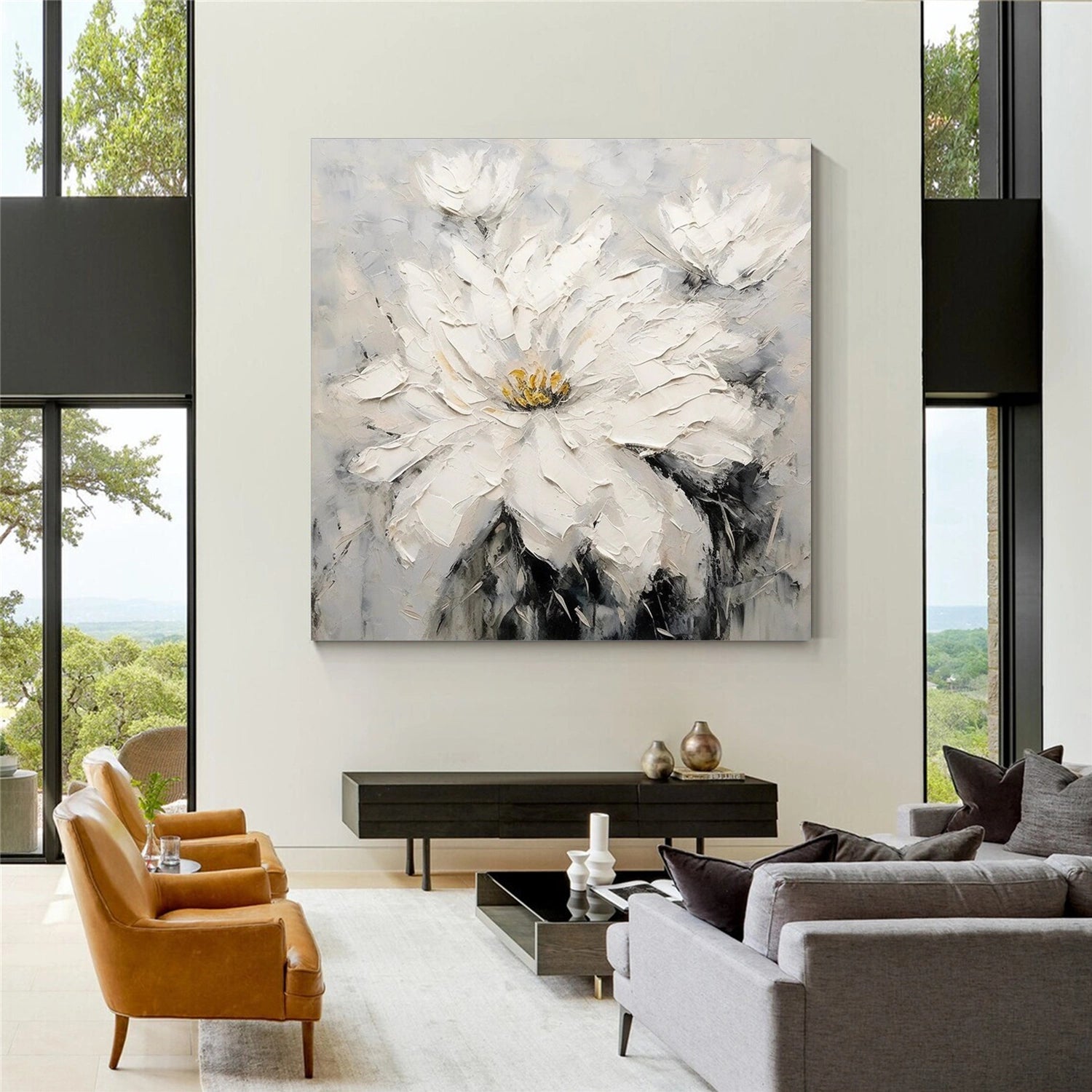 Flower & Tree Abstract Textured Wall Art #ML109