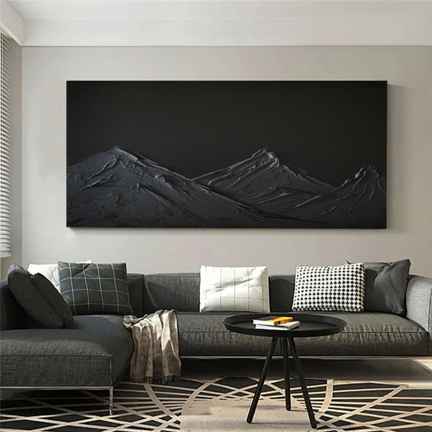 Minimalist Mountain Textured Canvas Art #MM360