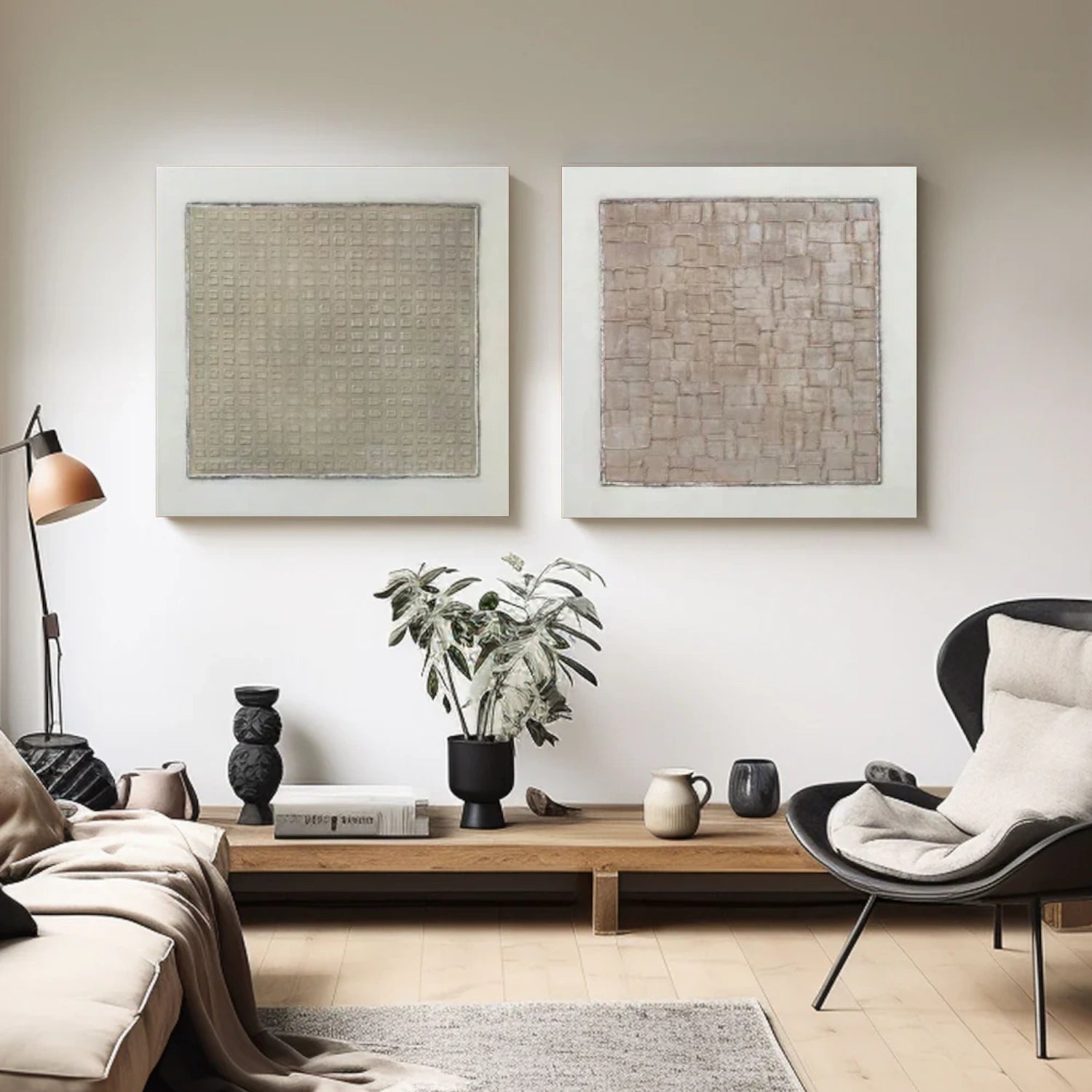 Wabi Sabi Textured Canvas Art Set of 2 #WS727