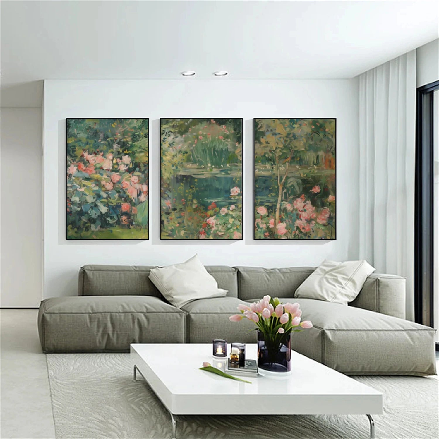 Flower & Tree Abstract Wall Art Set of 3 #ML173