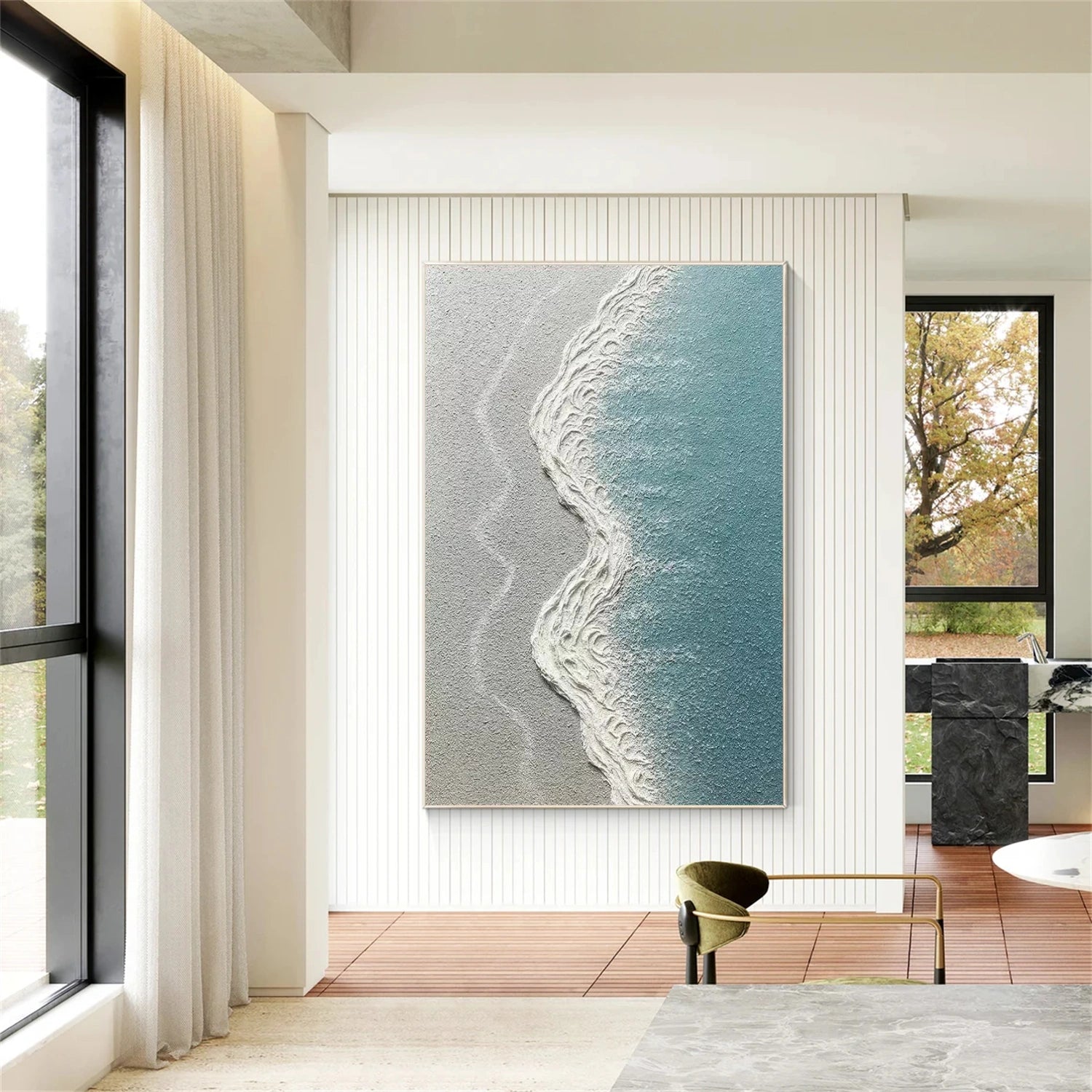 Sea & Sky Abstract Textured Wall Art #MS171