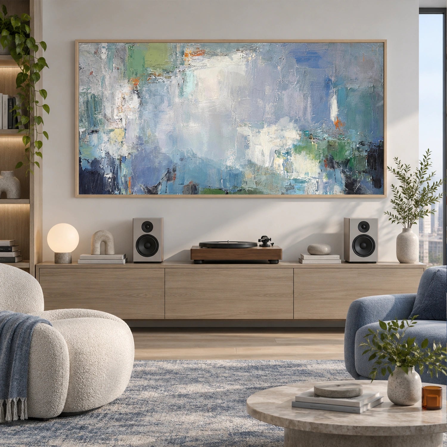 Blue Abstract Canvas Art #WS1148