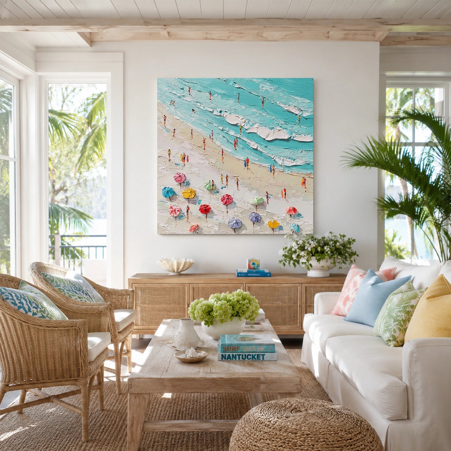 Sea & Sky Abstract Textured Wall Art #MS329