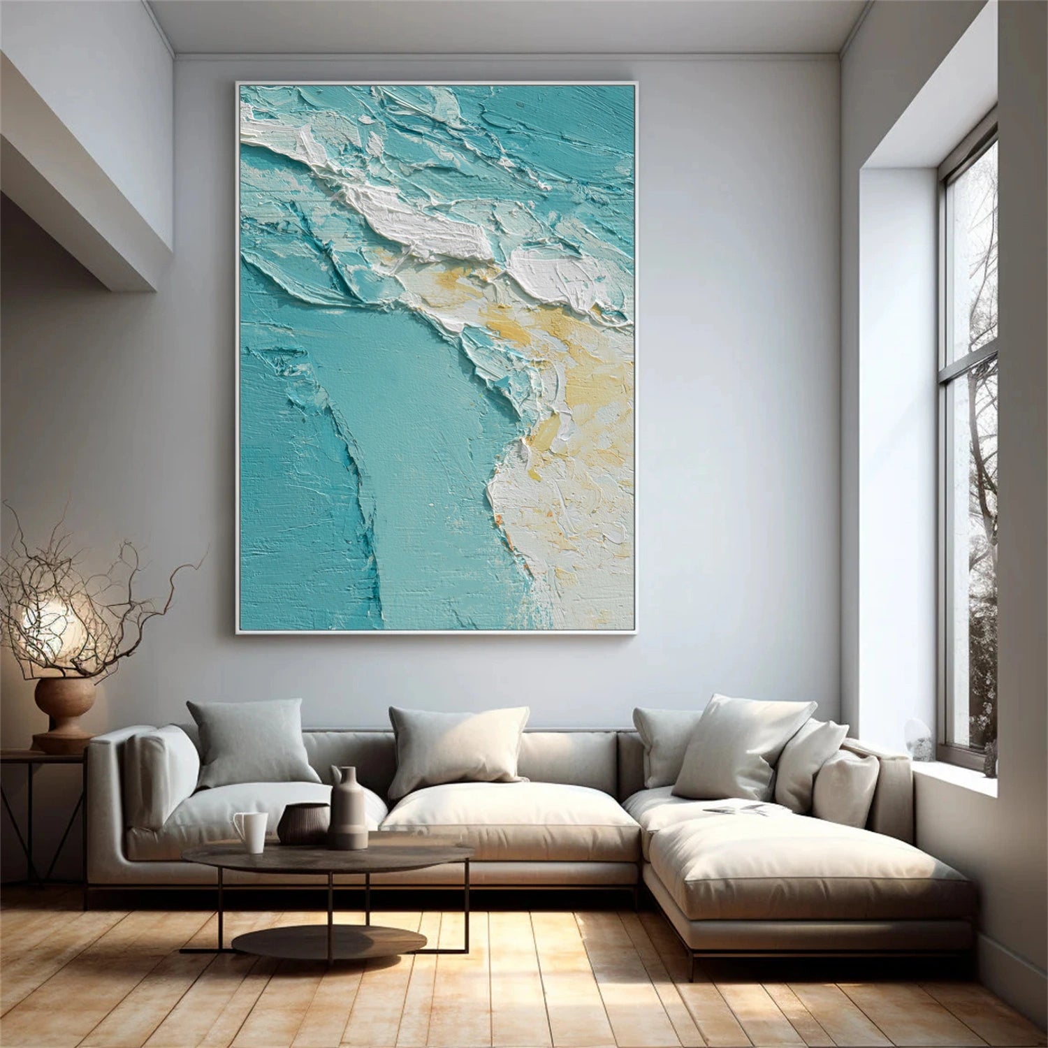 Sea & Sky Abstract Textured Wall Art #MS150