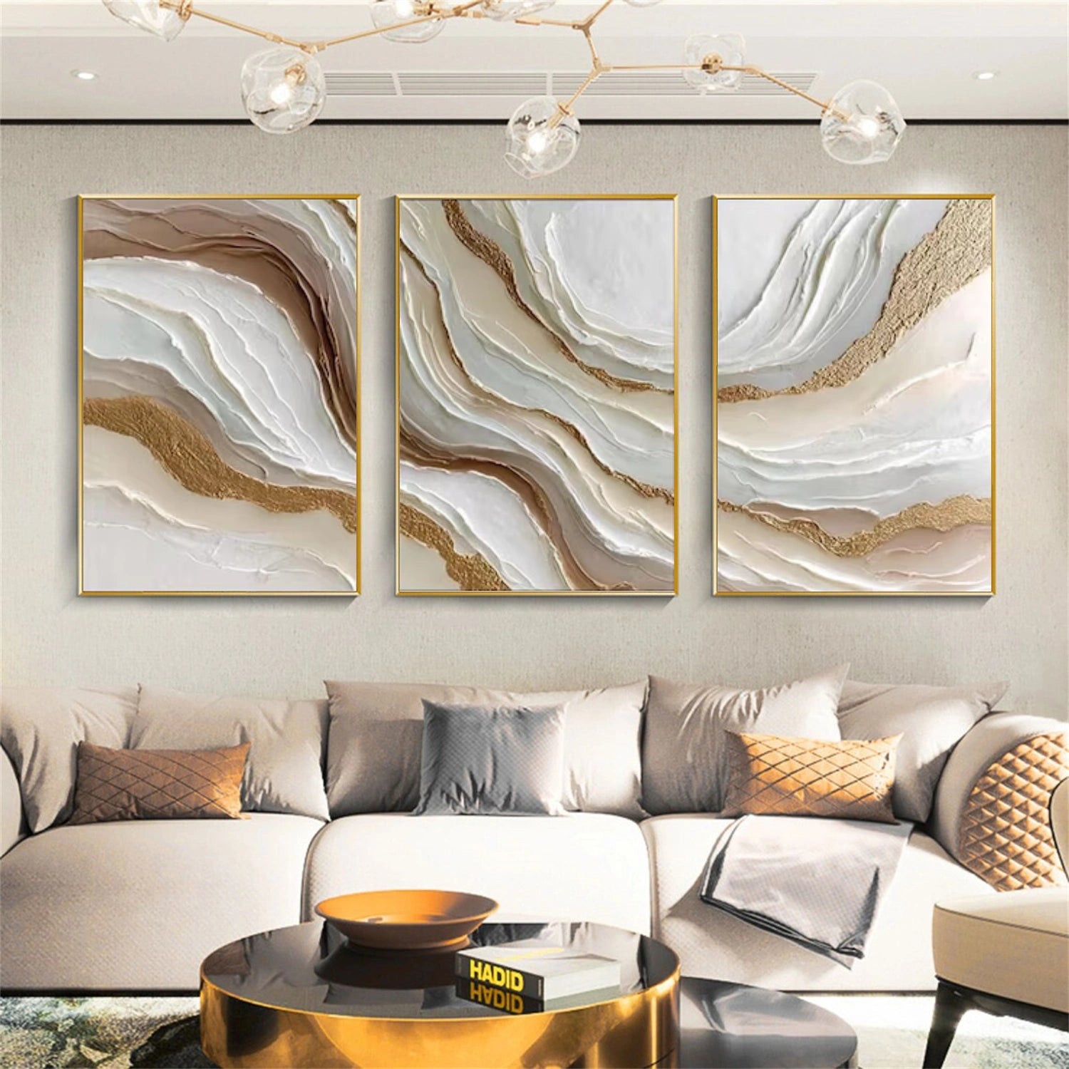 Abstract Textured Canvas Art Set of 3 #WS882