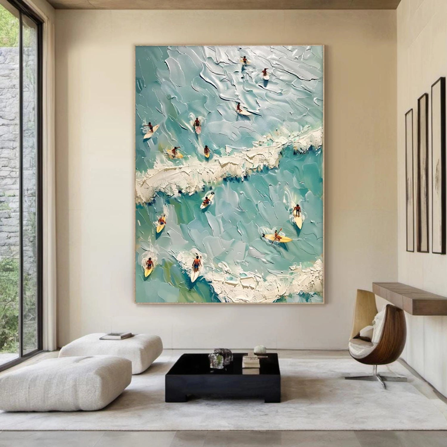Surfing Sport Textured Wall Art #SA088