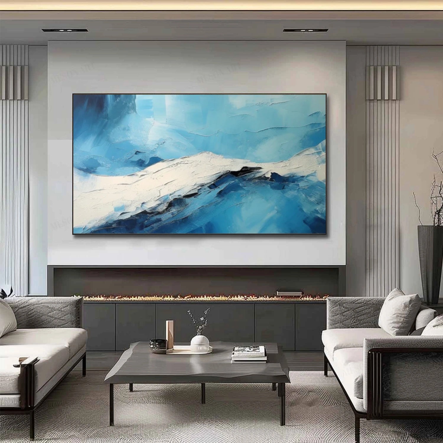 Sea & Sky Abstract Textured Wall Art #MS181