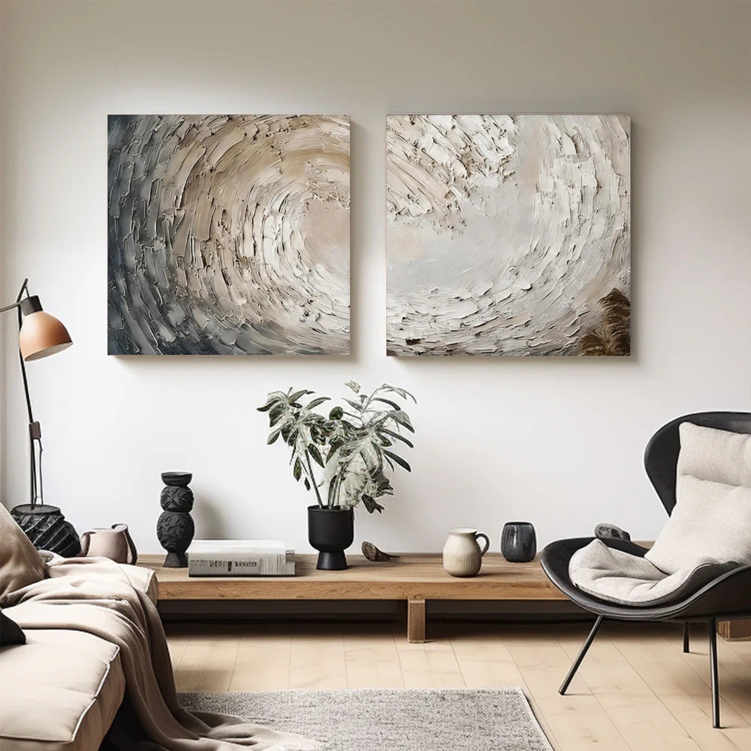 Sea & Sky Abstract Textured Wall Art Set of 2 #MS265