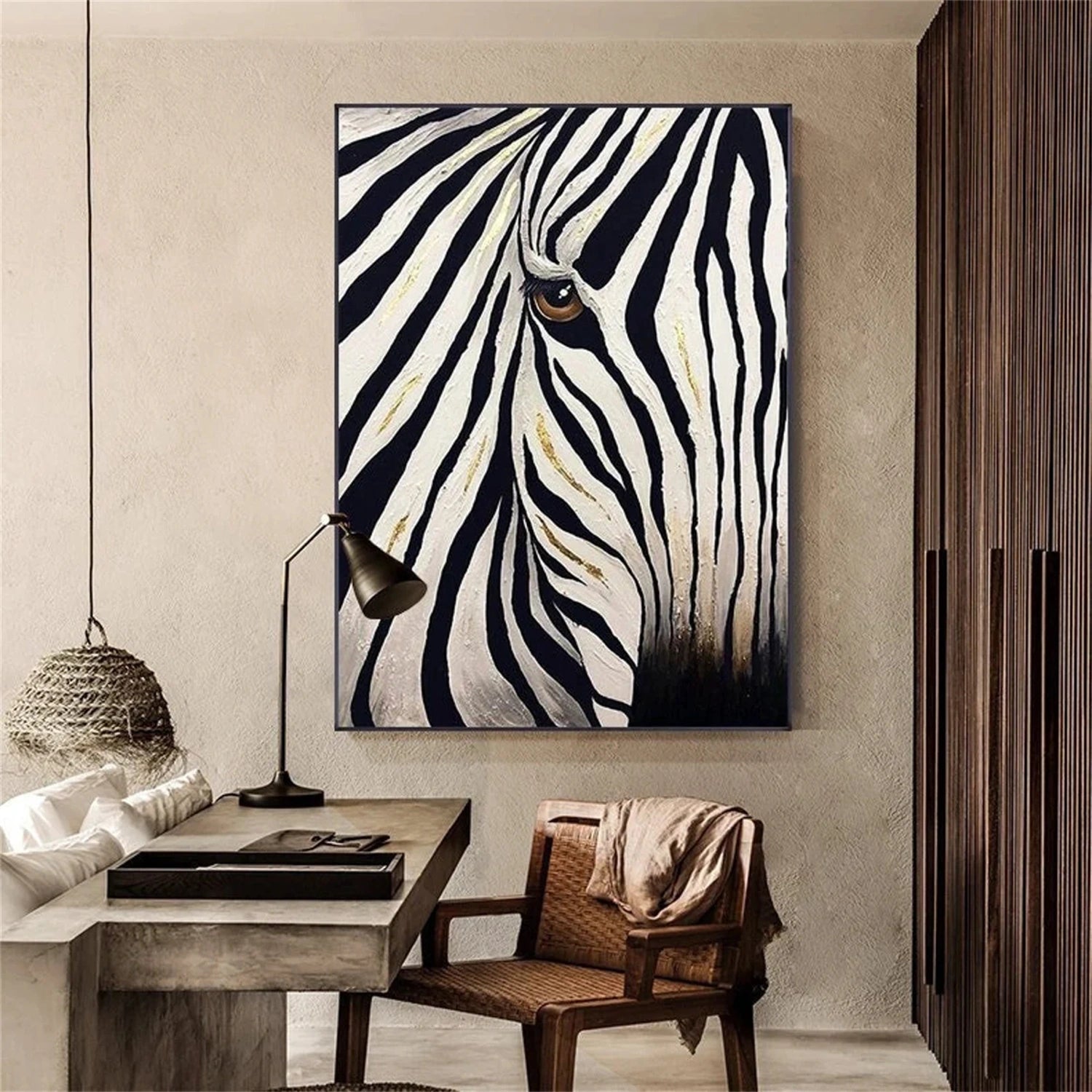 Black and White Abstract Animal Wall Art #AL068