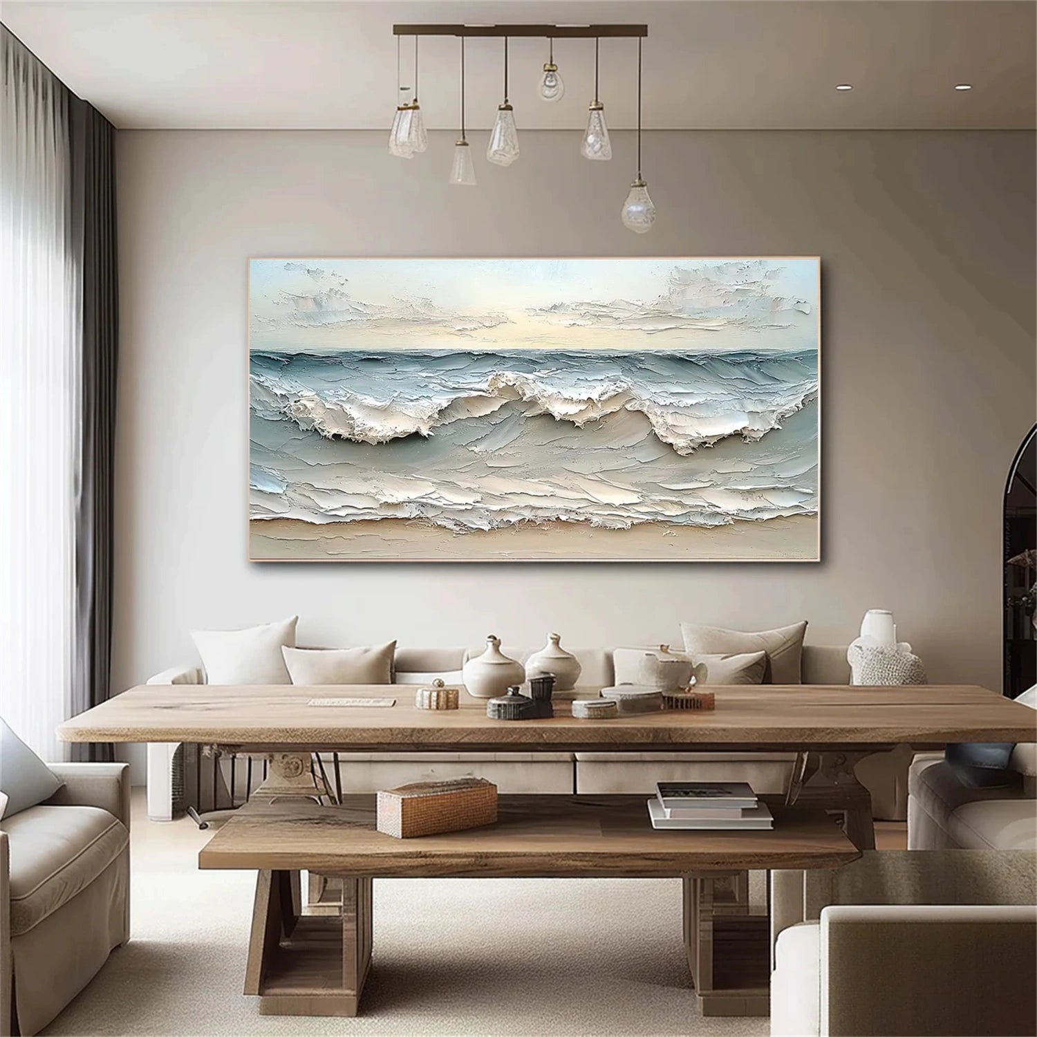 Sea & Sky Abstract Textured Wall Art #MS312