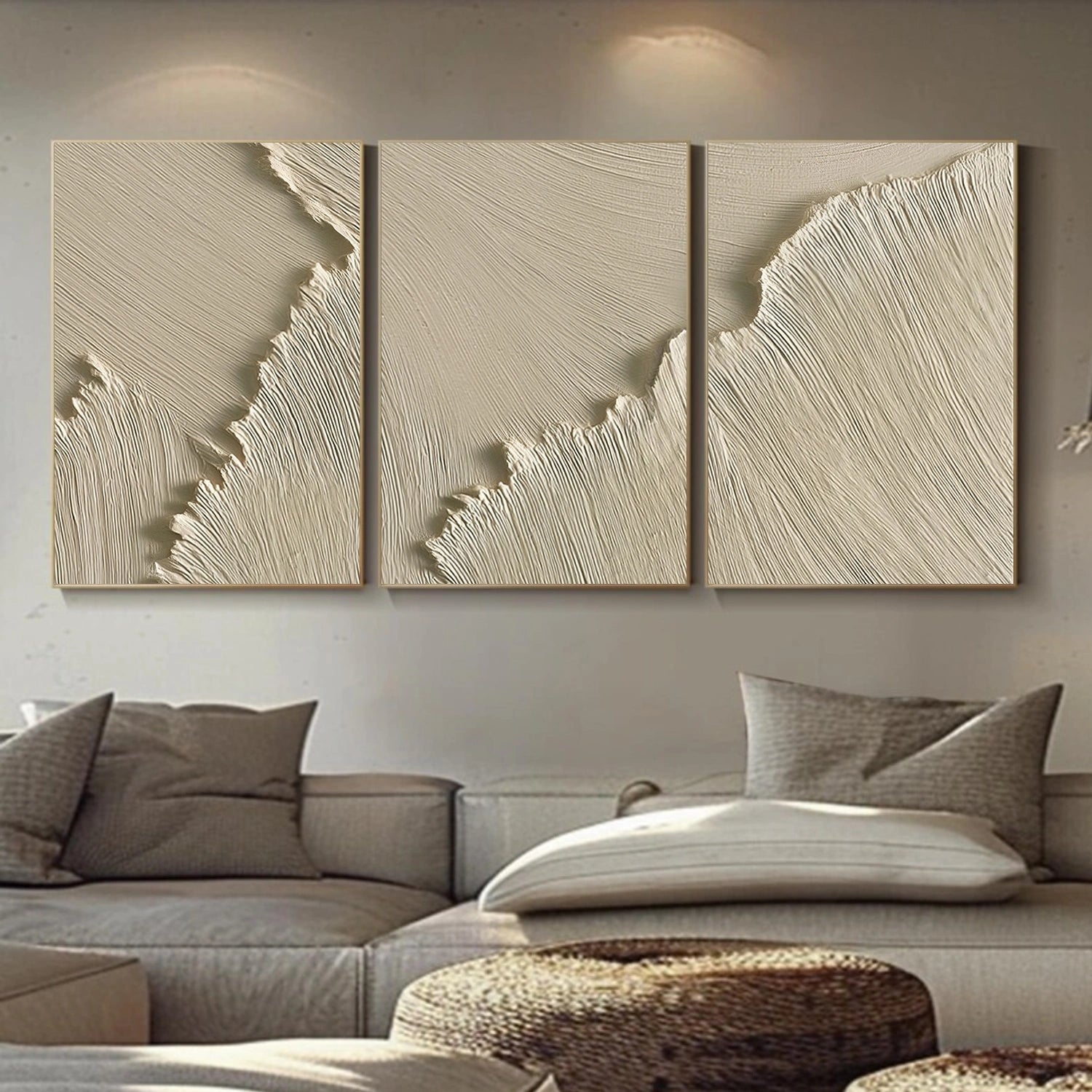 Sea & Sky Minimalist Textured Wall Art Set of 3 #MS249