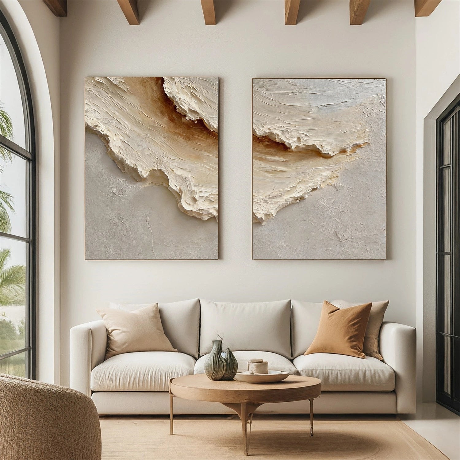 Sea & Sky Abstract Textured Wall Art Set of 2 #MS237