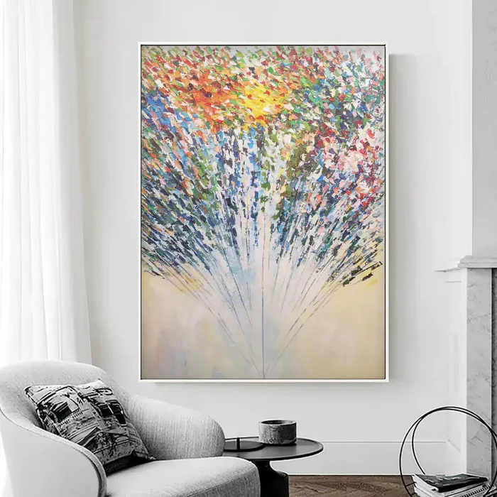 Colorful Flower & Tree Abstract Wall Art #ML005