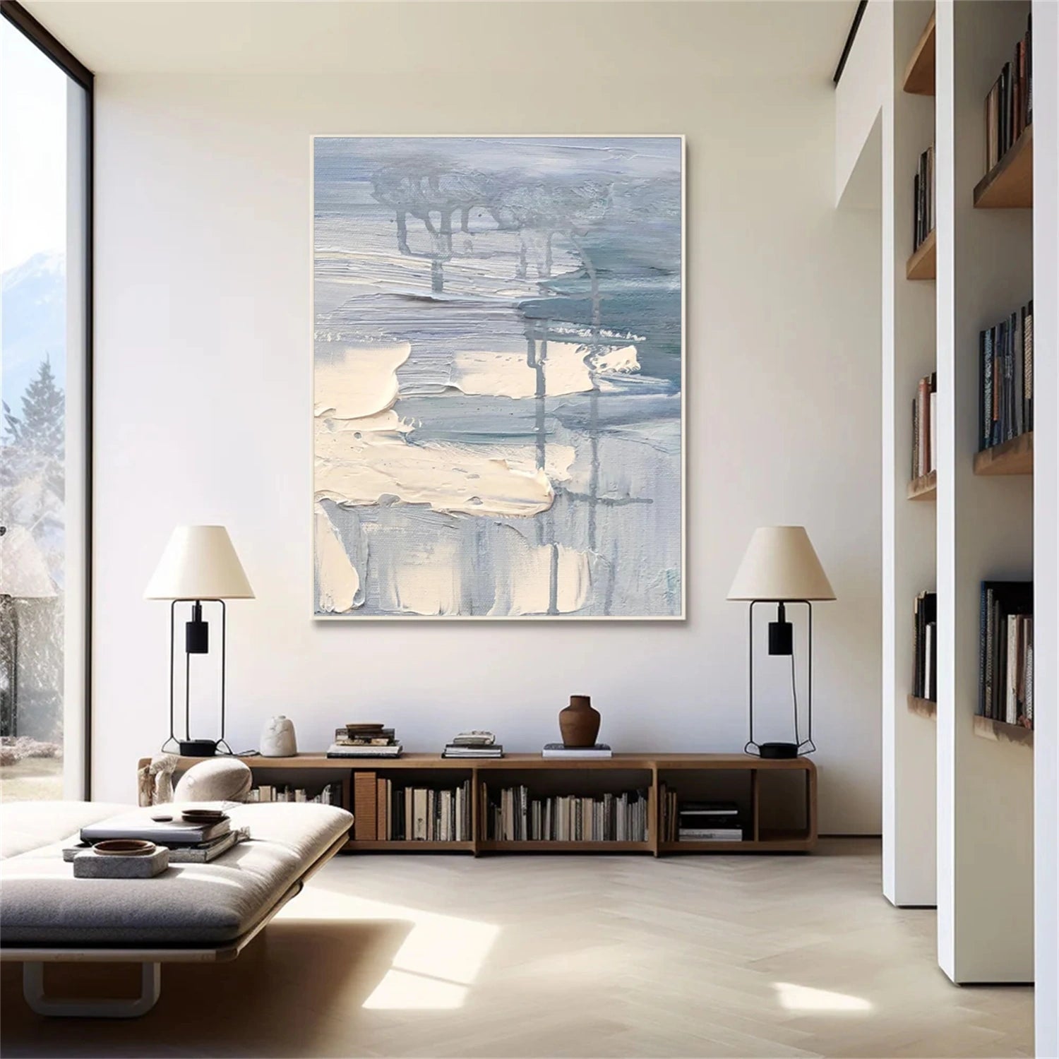 White Minimalistic Textured Art #MM242