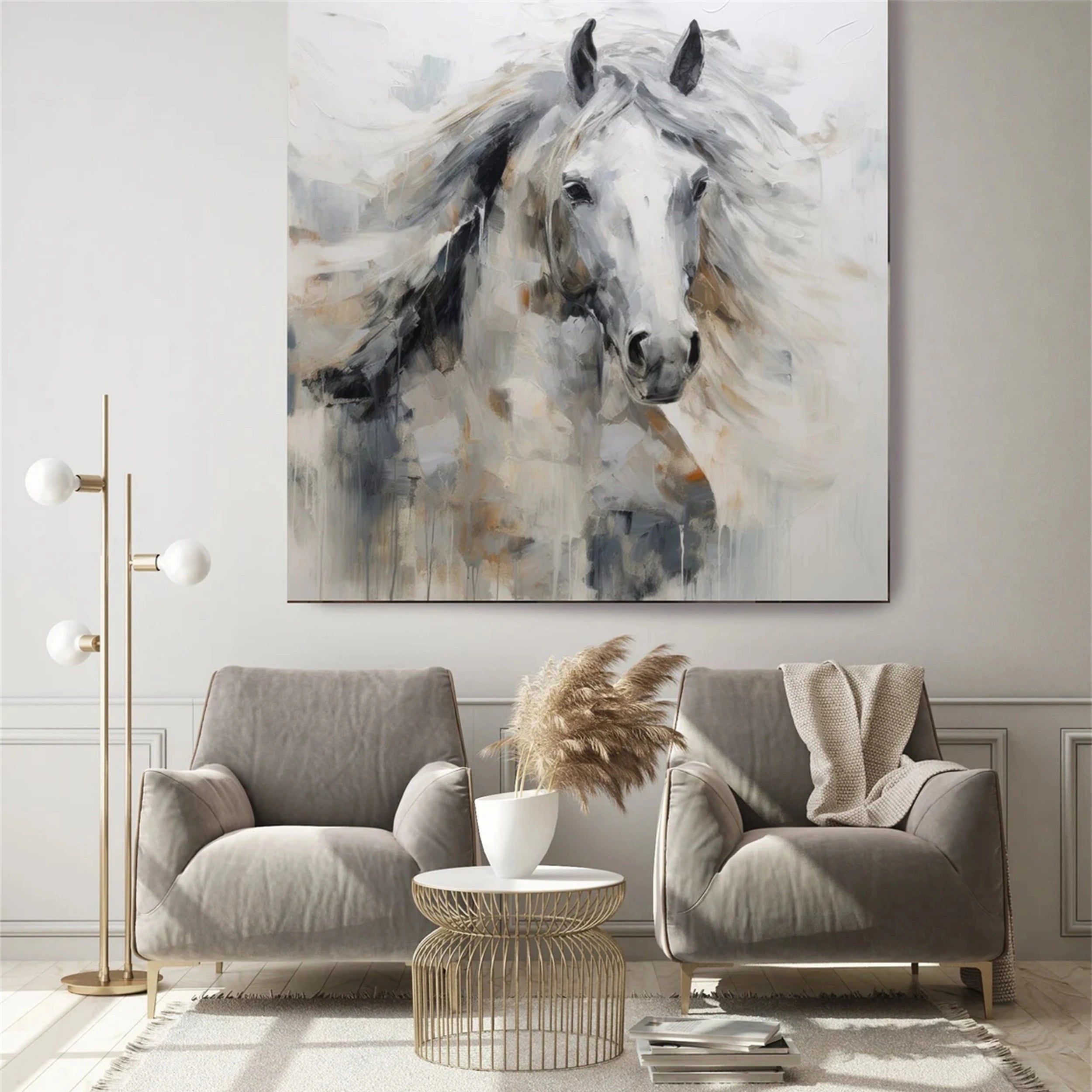 Colorful Horse Abstract Animal Wall Art #AL008