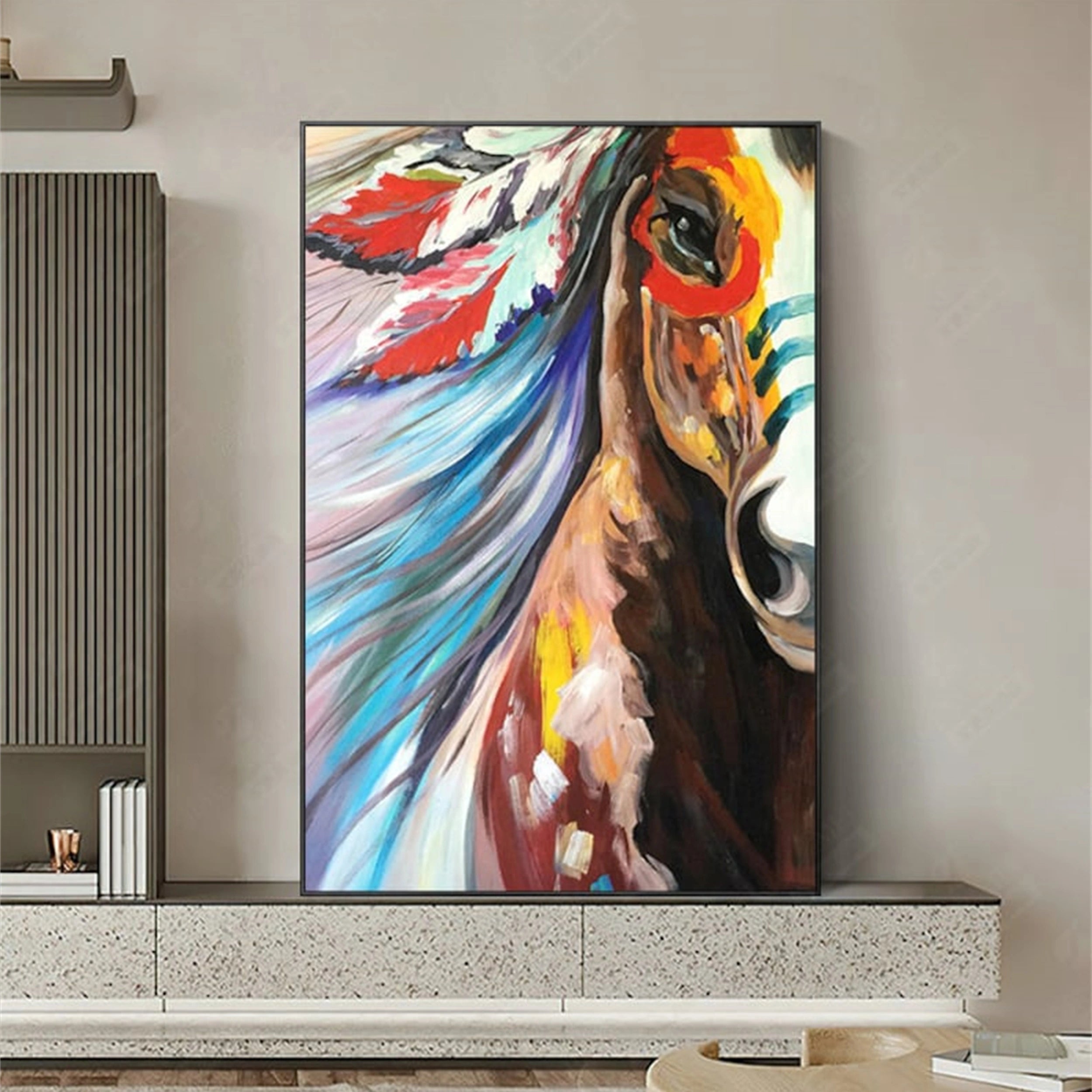 Colorful Horse Abstract Animal Wall Art #AL001