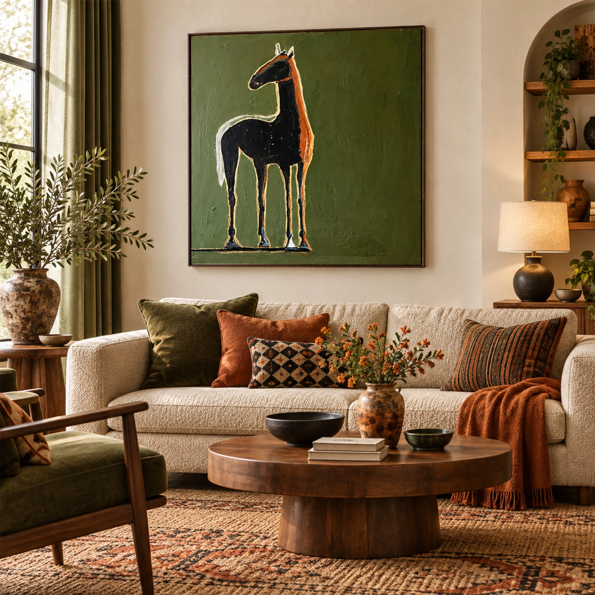 Abstract Animal Horse Wall Art #AL225