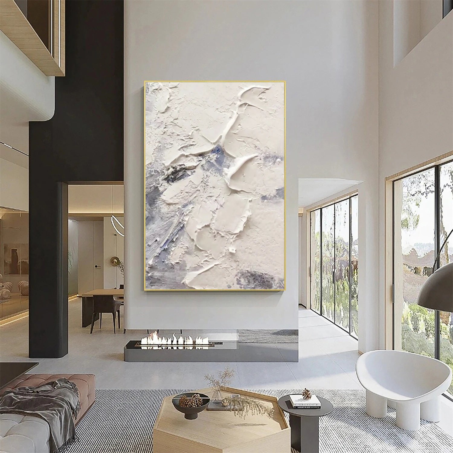 White Minimalistic Textured Art #MM241