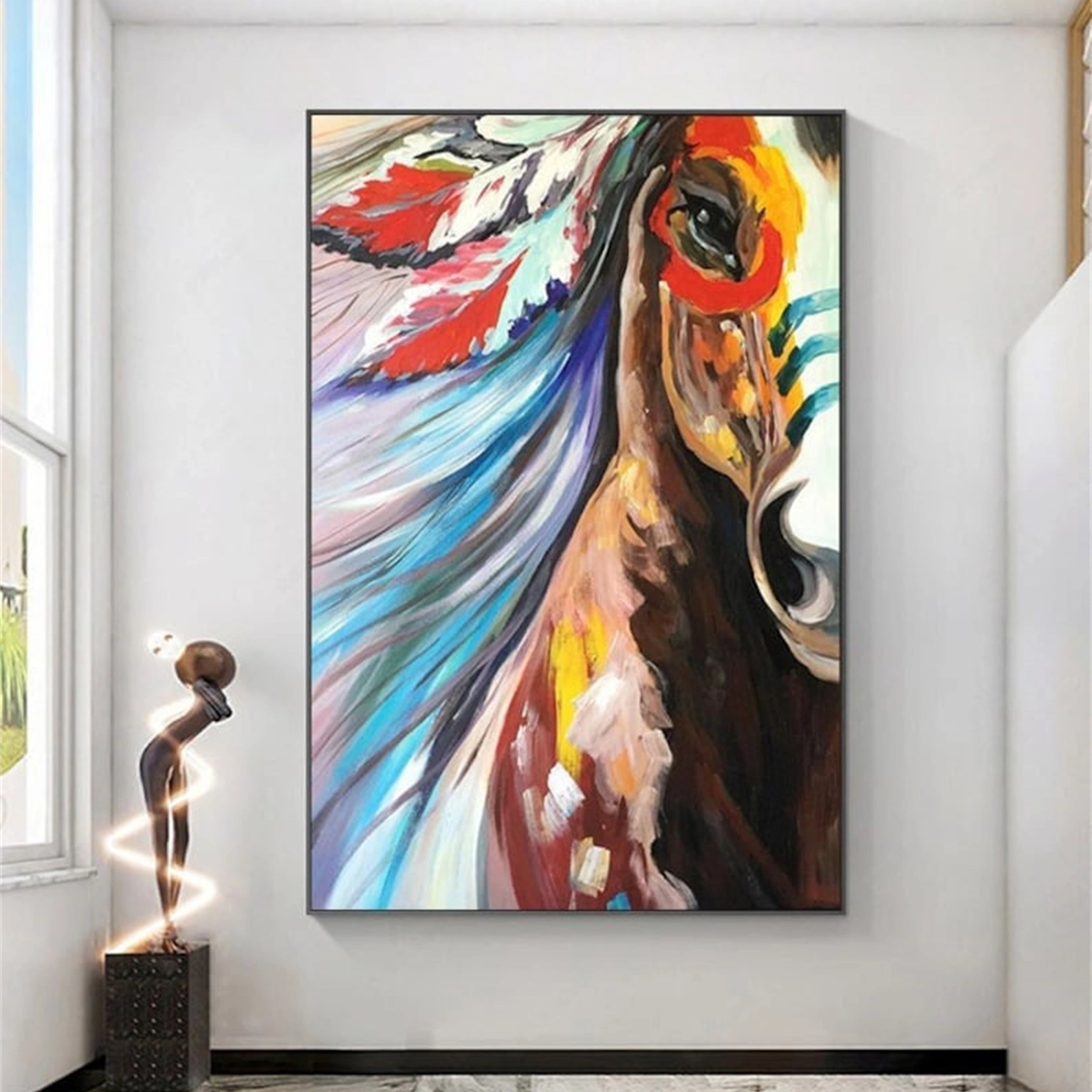 Colorful Horse Abstract Animal Wall Art #AL001