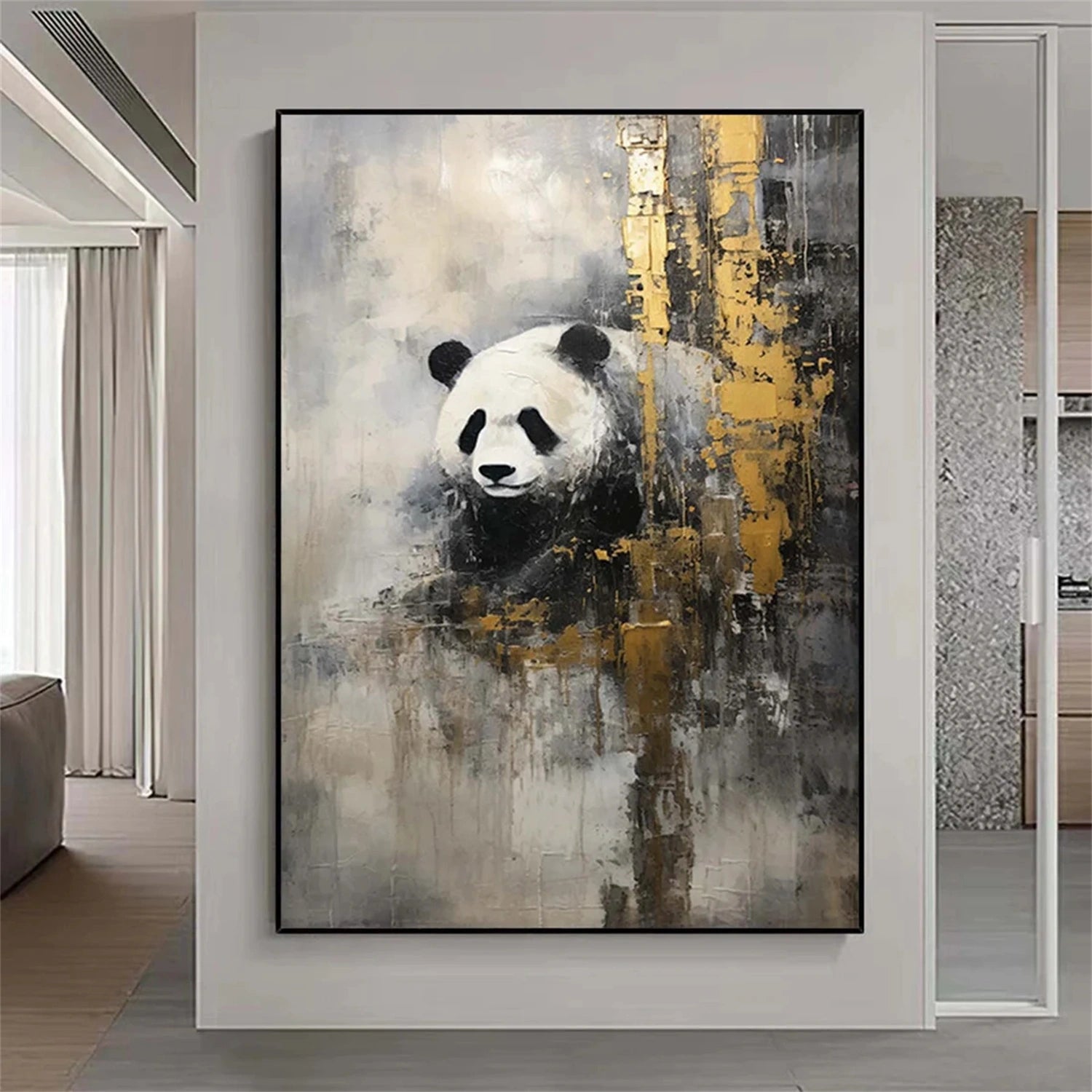 Black and White Abstract Animal Wall Art #AL065