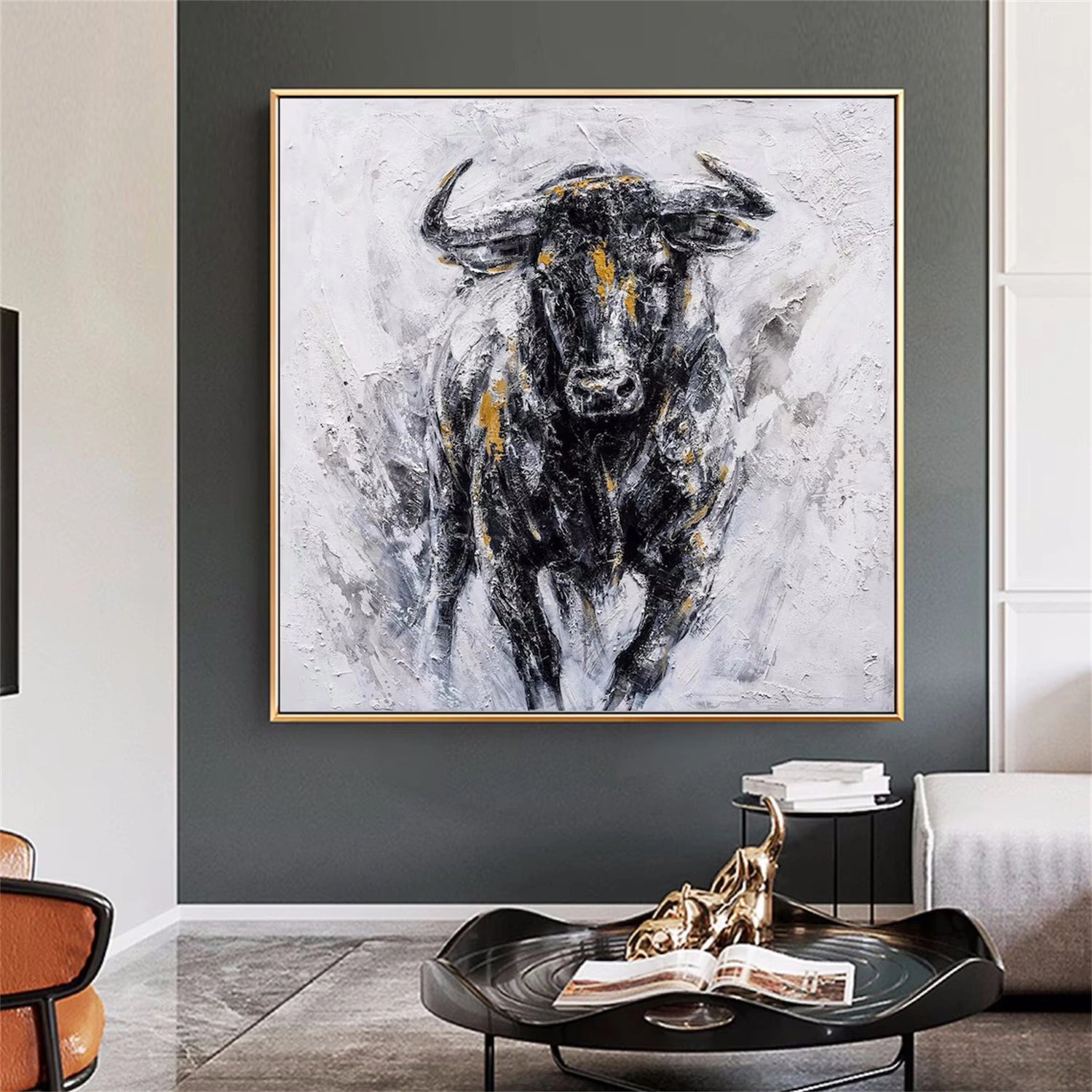 Black and White Abstract Animal Wall Art #AL053