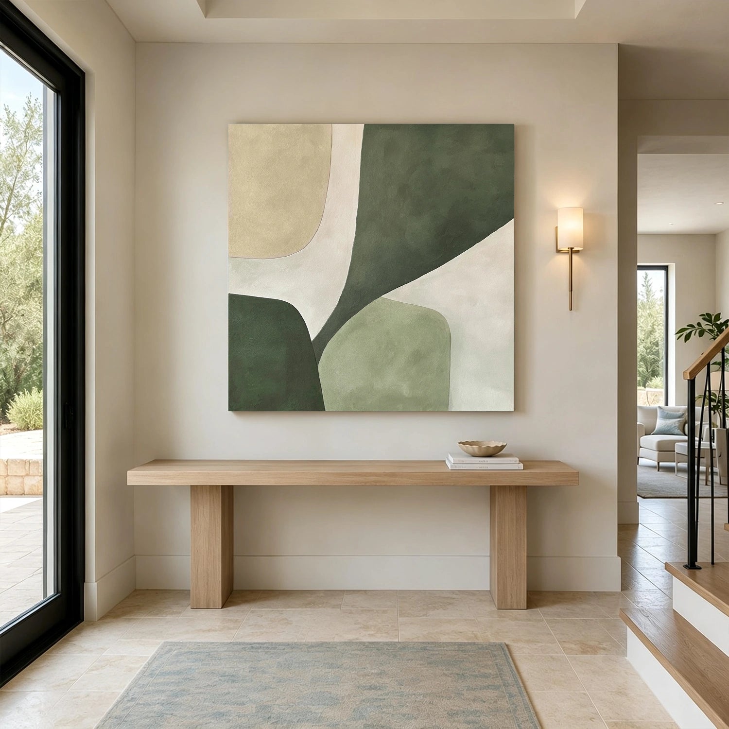 Green Minimalist Canvas Art #MM404