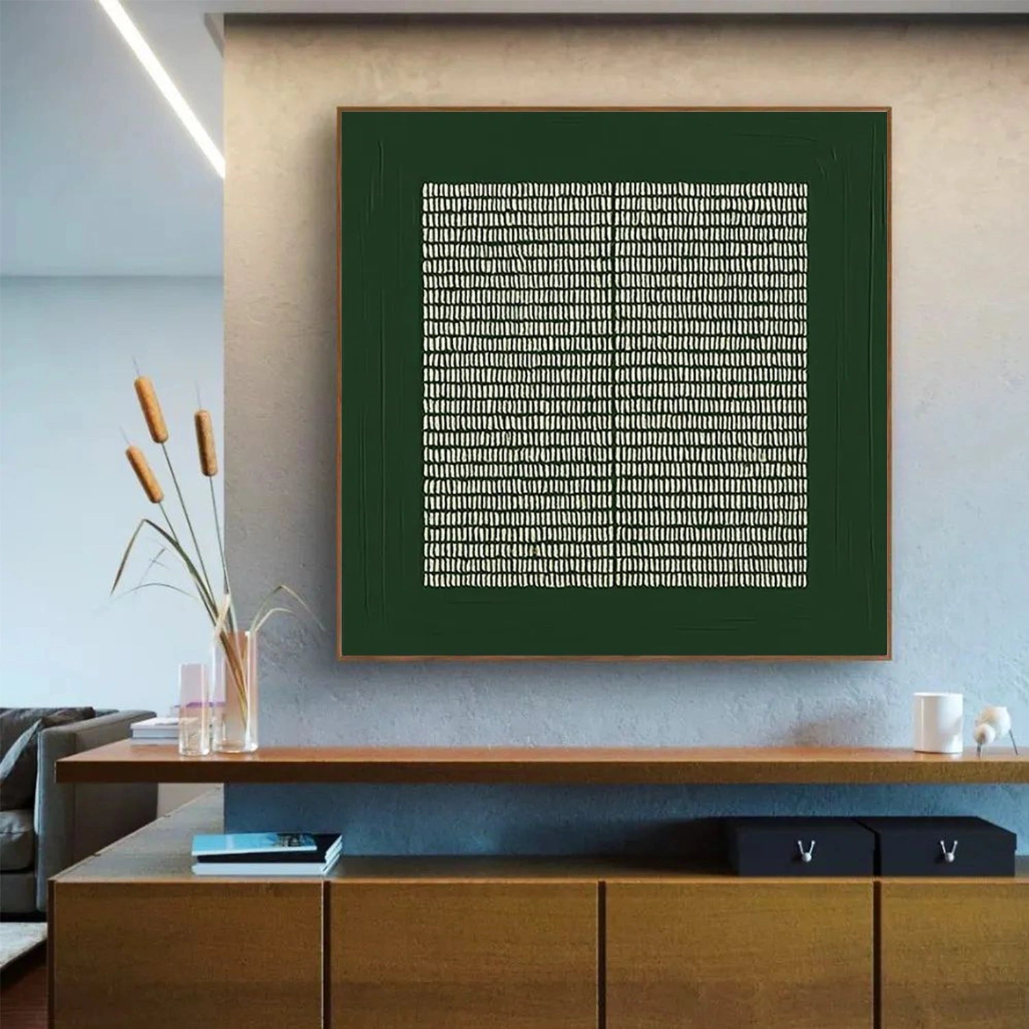 Green Minimalist Textured Canvas Art #GT050