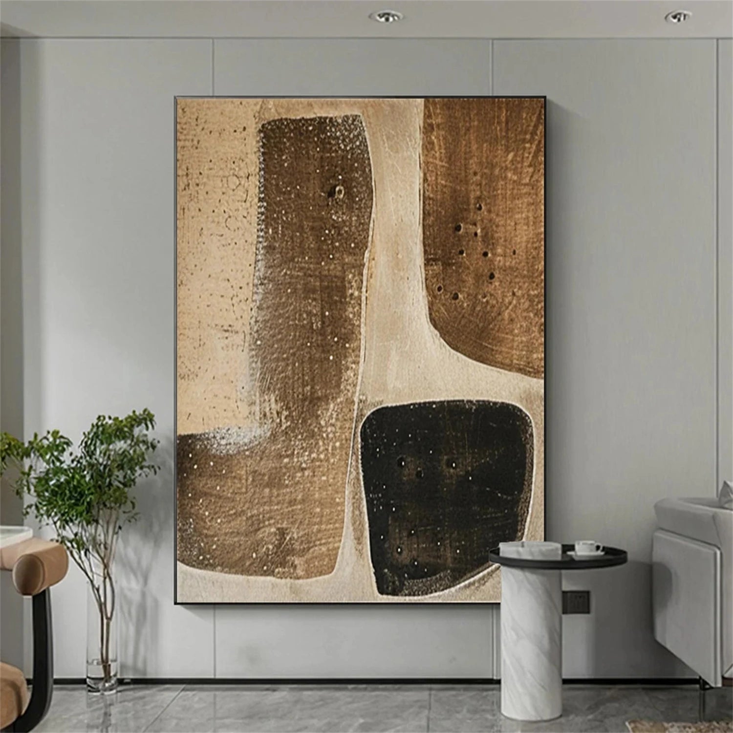 Minimalist Brown & Beige Art  #MB017