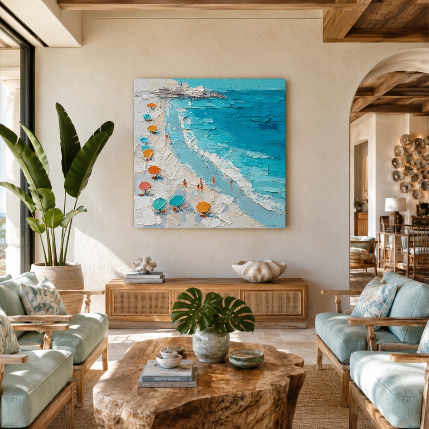 Sea & Sky Abstract Textured Wall Art #MS322