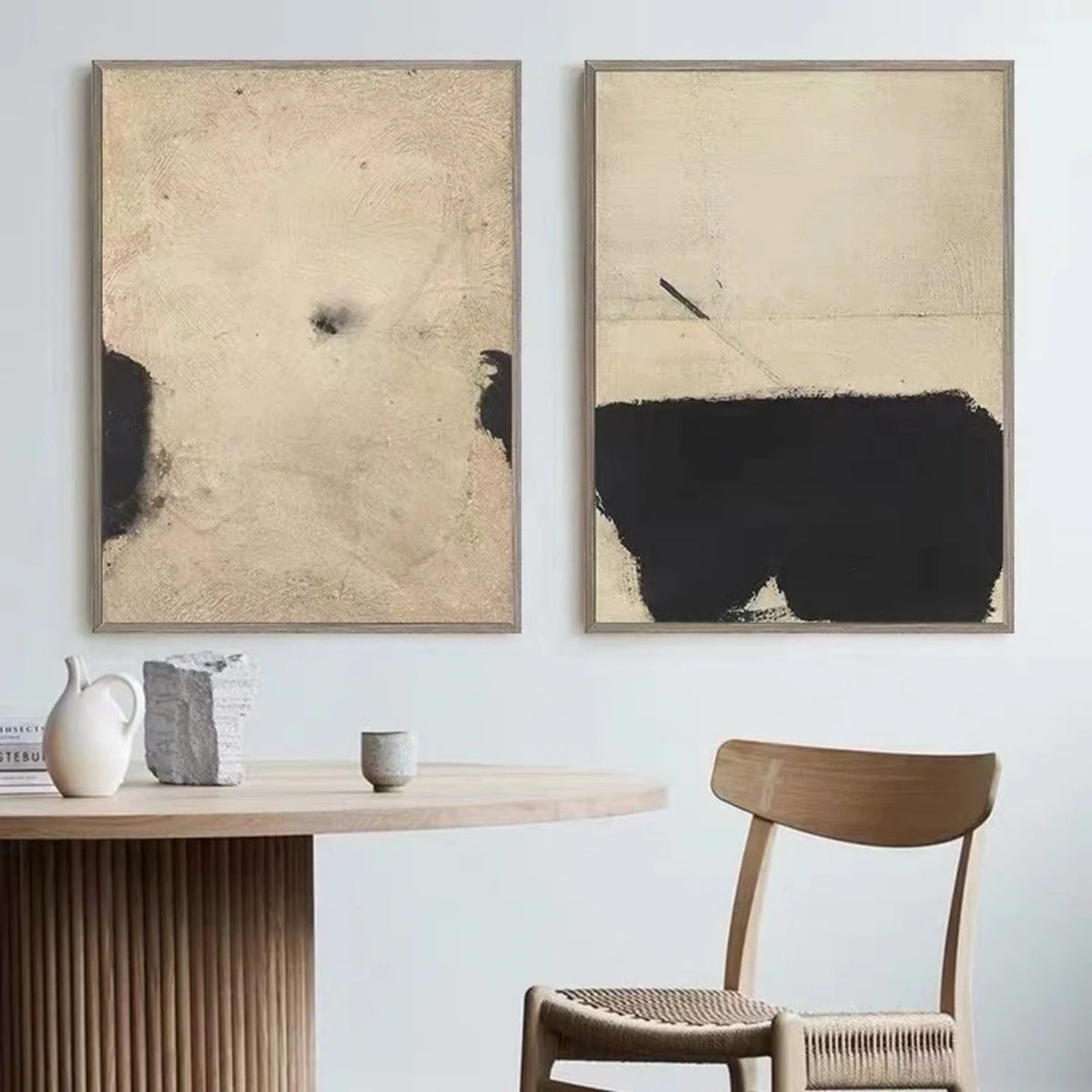 Textured Wabi Sabi Abstract Brown Wall Art, Brown Abstract Canvas ...