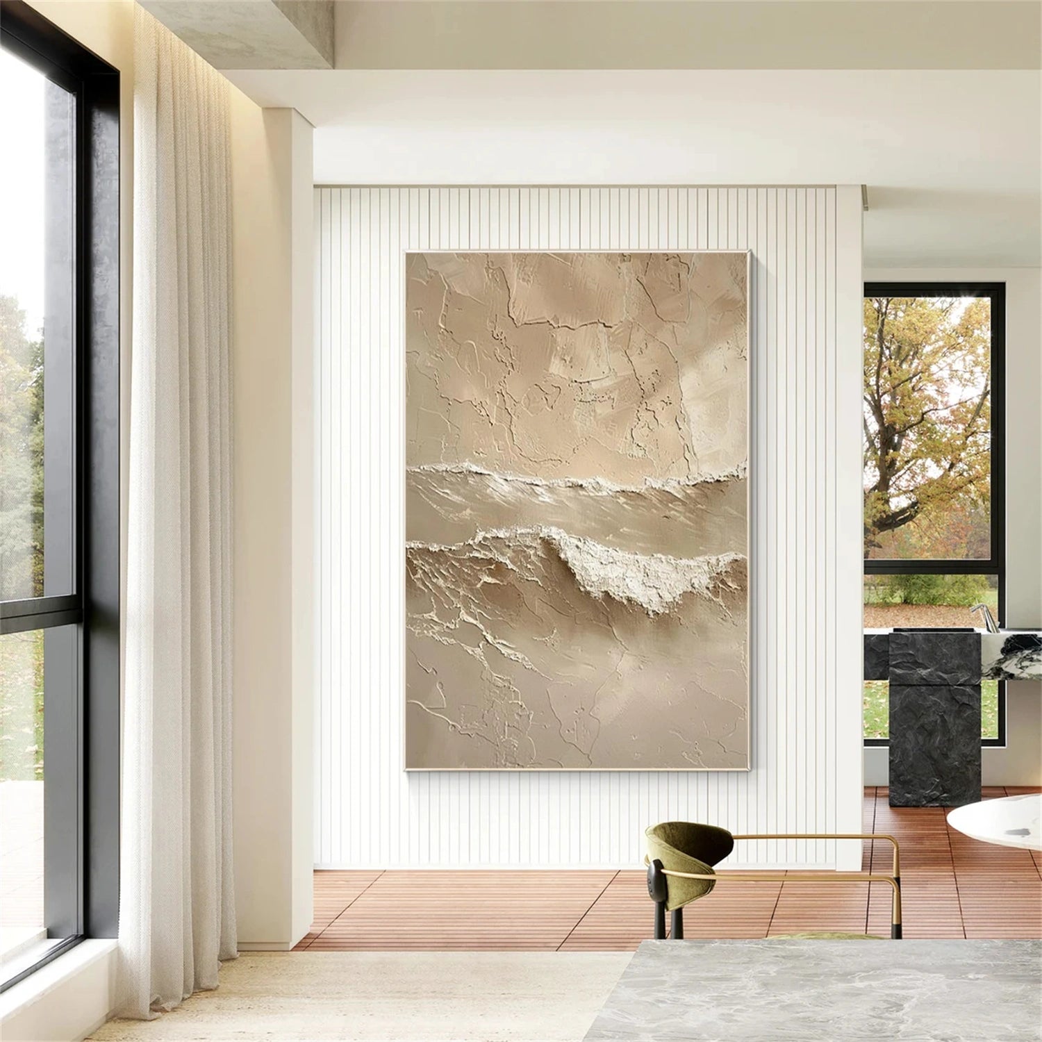 Sea & Sky Abstract Textured Wall Art #MS242