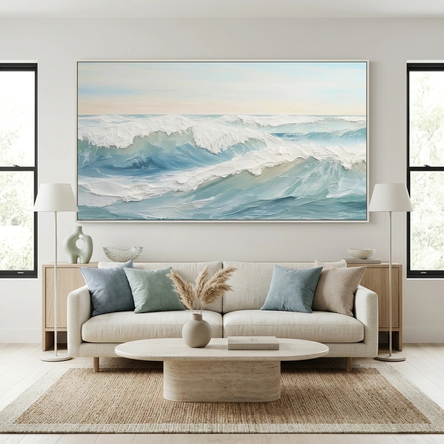 Sea & Sky Abstract Textured Wall Art #MS311