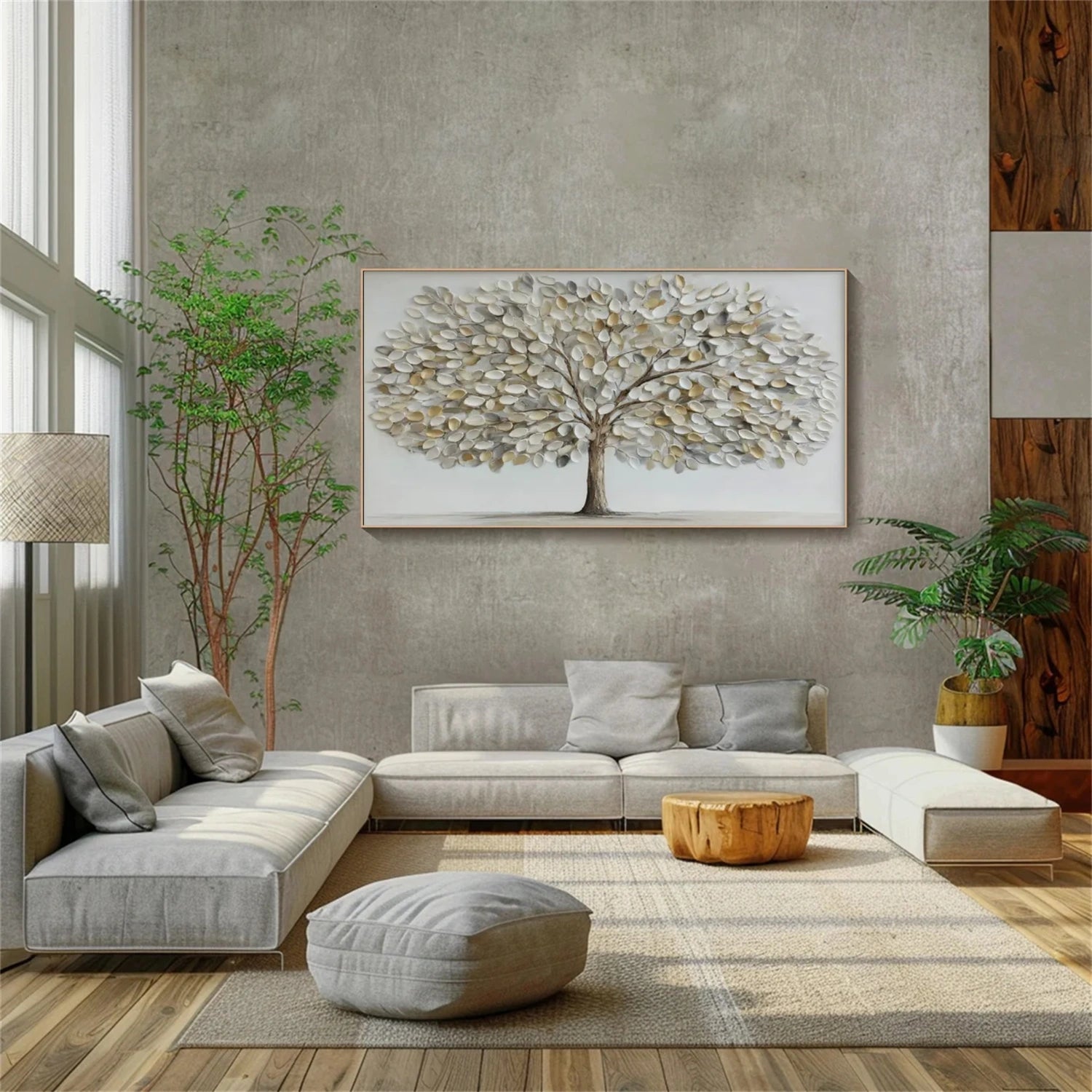 Flower & Tree Abstract Textured Wall Art #ML148