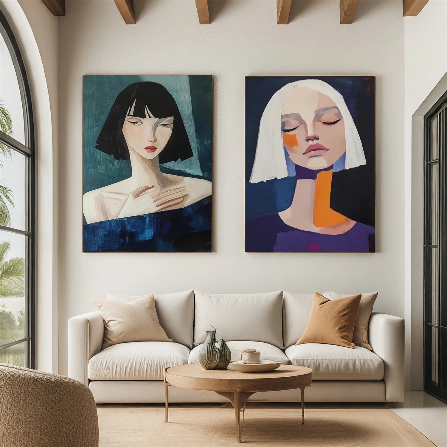 Abstract Portrait Wall Art Set of 2 #AP084