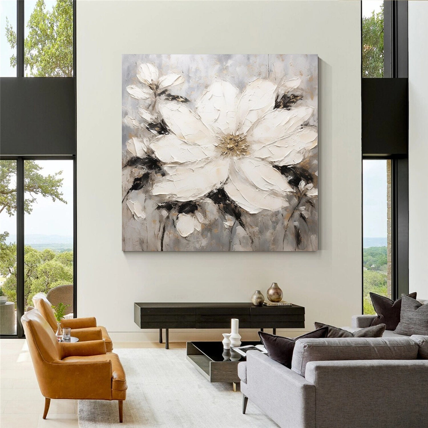 Flower & Tree Abstract Textured Wall Art #ML108