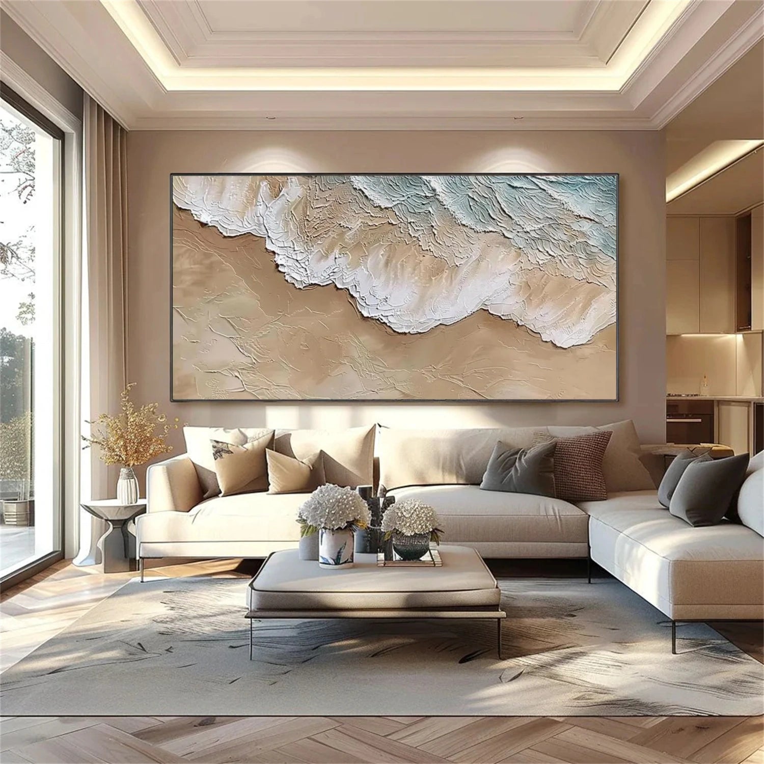 Sea & Sky Abstract Textured Wall Art #MS178
