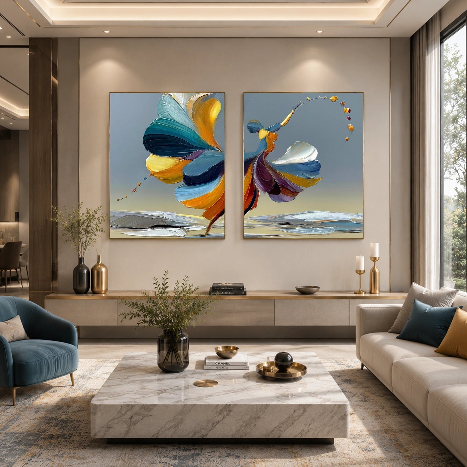 Abstract Portrait Wall Art Set of 2 #AP131
