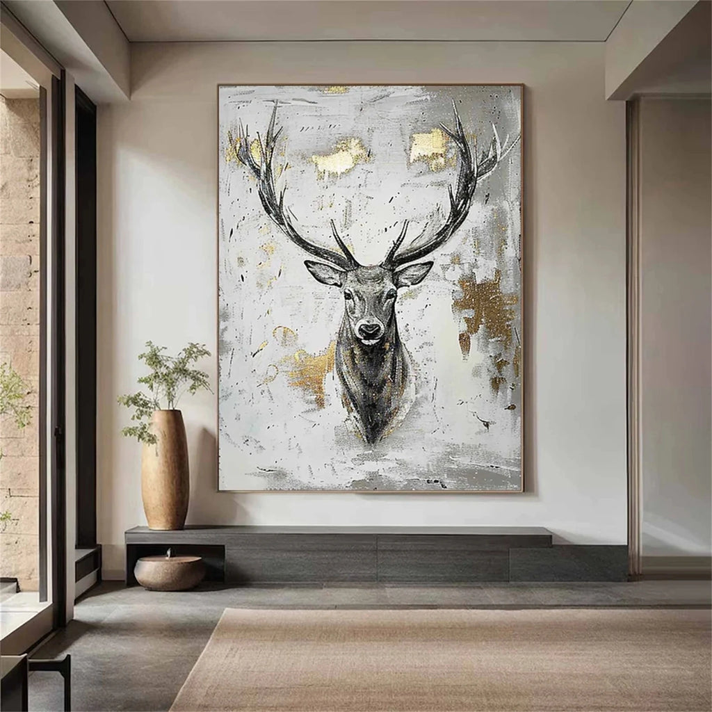 White Abstract Animal Wall Art #AL080