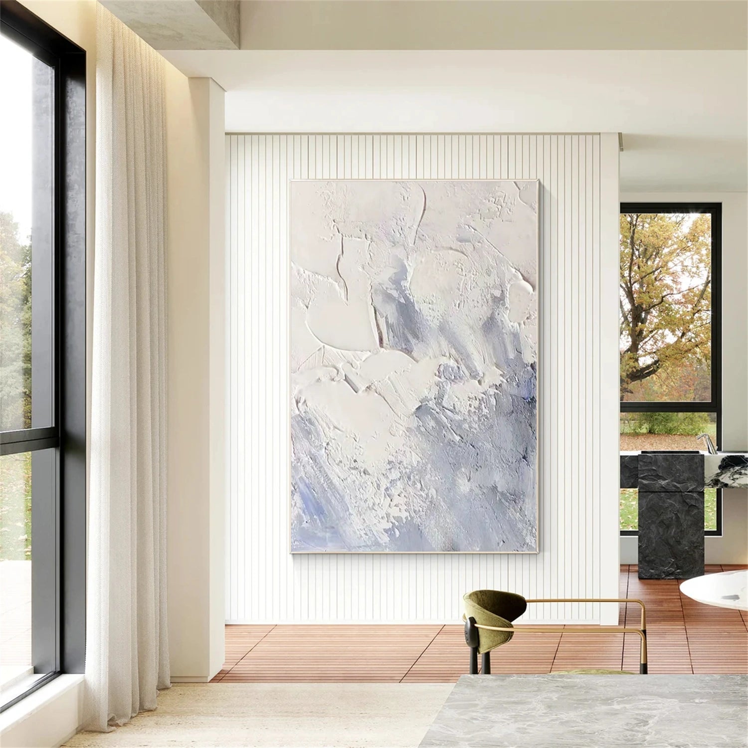 White Minimalistic Textured Art #MM240