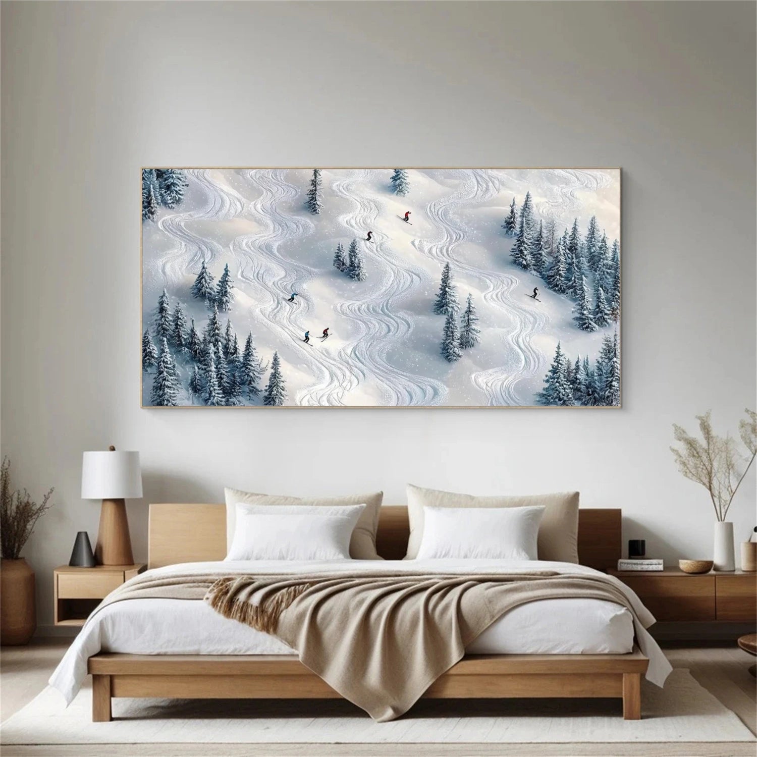 Skiing Sport Textured Wall Art #SA044